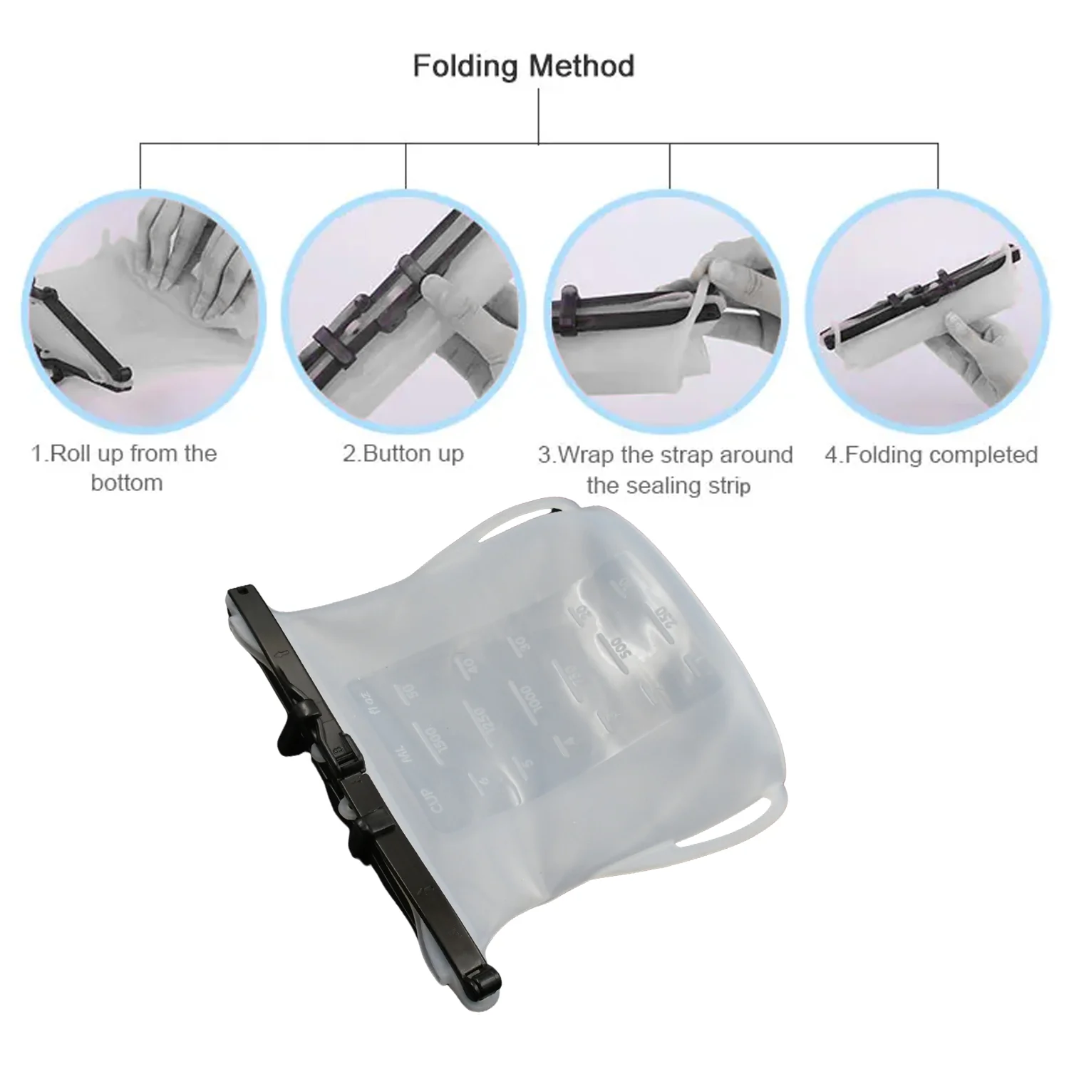Reusable Silicone Food Storage Bag Leakproof Flat Bottom Freezer 1 Pc - Image 4