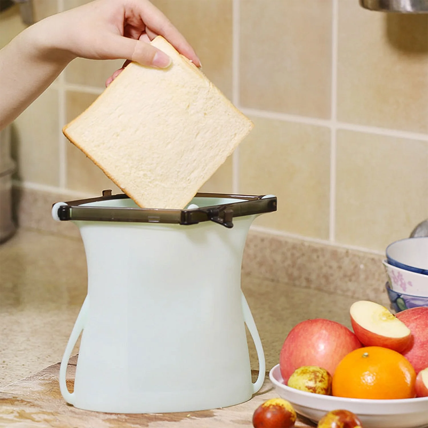 Reusable Silicone Food Storage Bag Leakproof Flat Bottom Freezer 1 Pc - Image 7