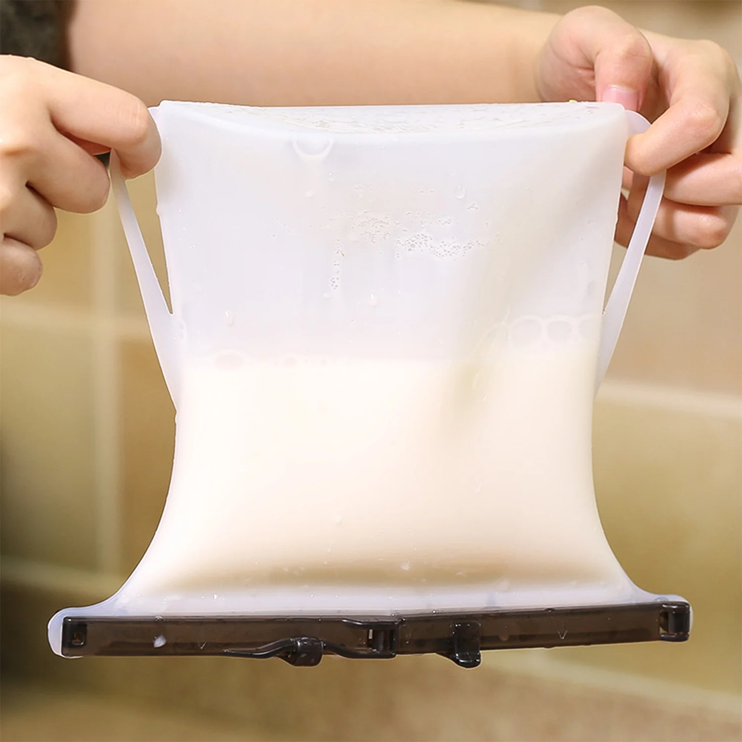 Reusable Silicone Food Storage Bag Leakproof Flat Bottom Freezer 1 Pc - Image 8