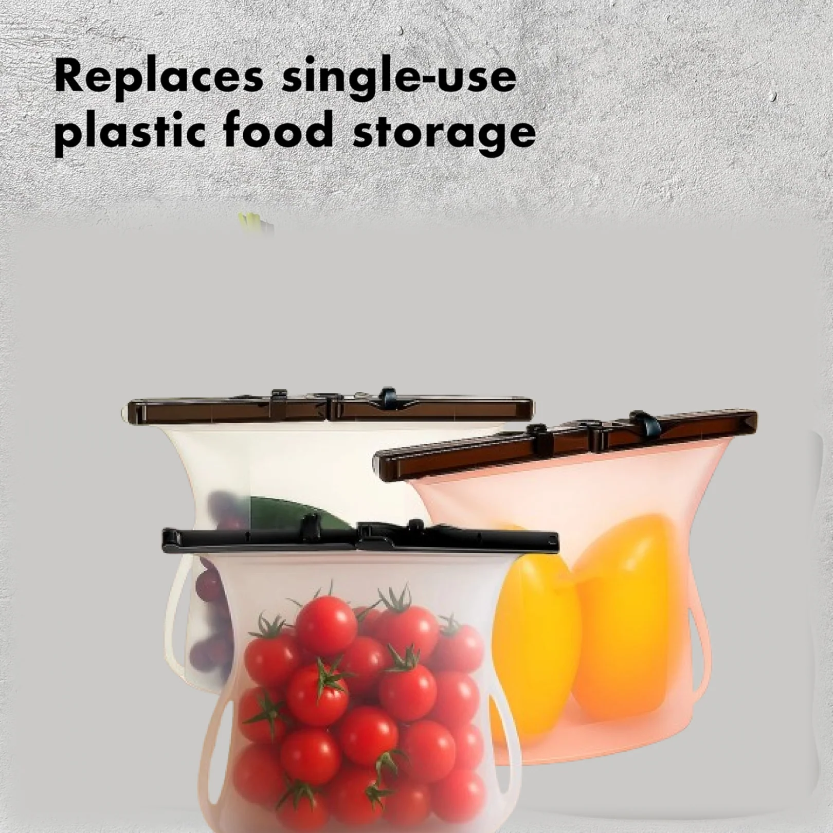 Silicone Food Storage Bags - Set of 3 Keepers for Fruits, Vegetables, Snacks - Image 7