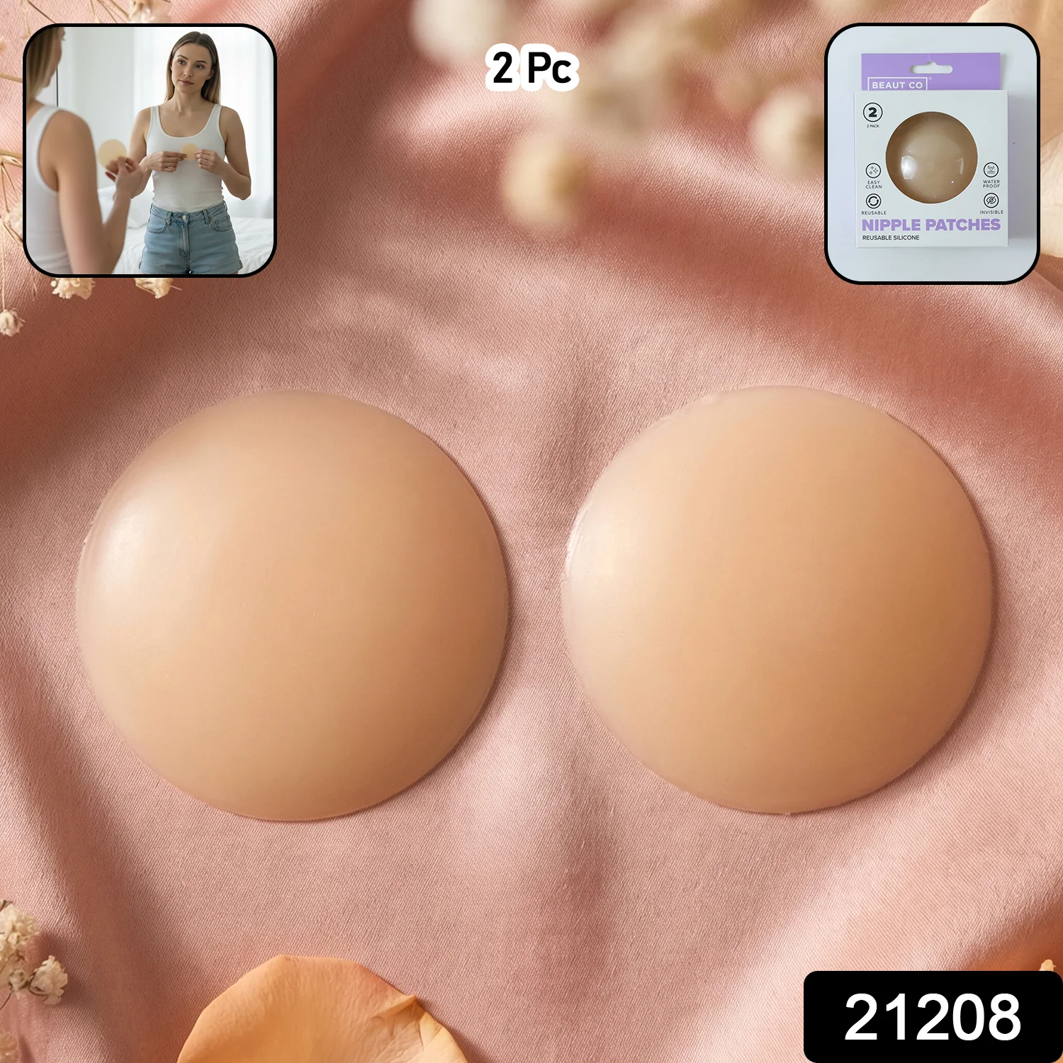 Reusable Silicone Nipple Cover Patches (2 Pc) - Image 2