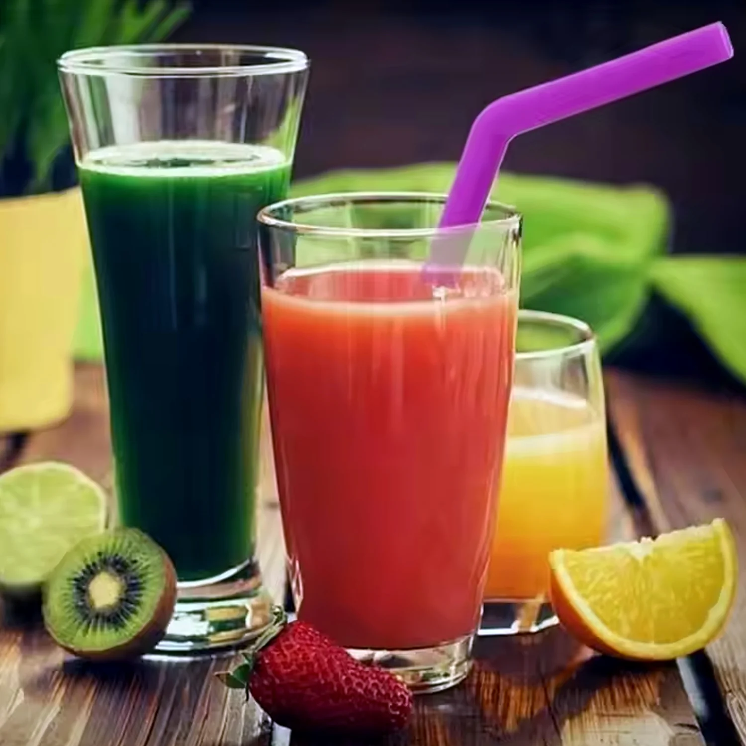 Reusable Silicone Straws Flexible Drinking Straws with Cleaning Brush (7 pc) - Image 5