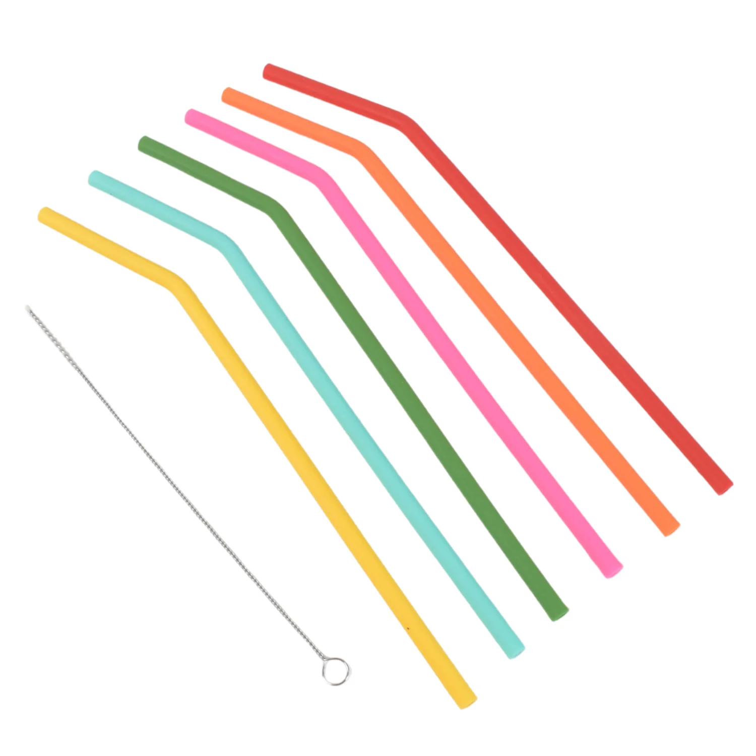 Reusable Silicone Straws Flexible Drinking Straws with Cleaning Brush (7 pc) - Image 6