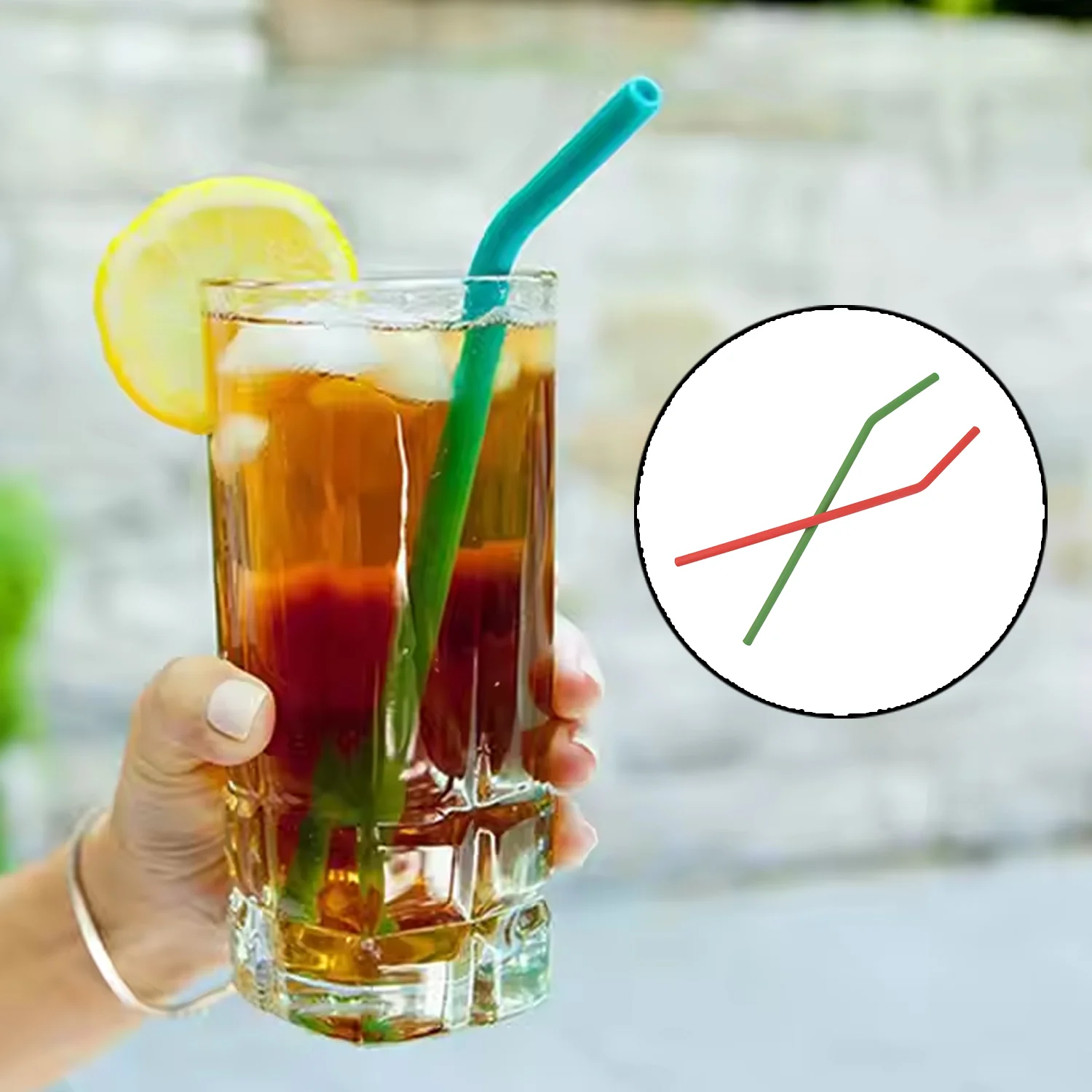 Reusable Silicone Straws Flexible Drinking Straws with Cleaning Brush (7 pc) - Image 7
