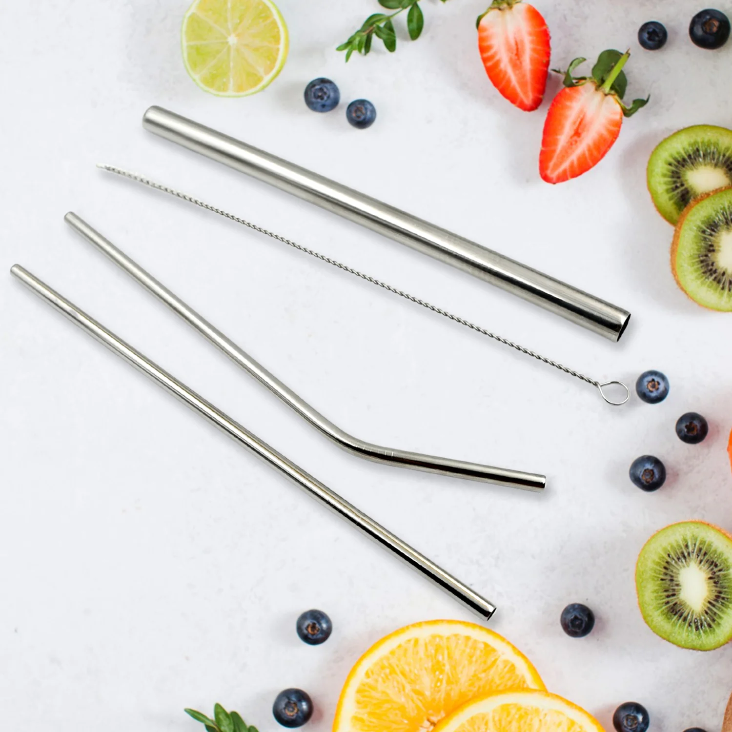 Reusable Stainless Steel Straws with Case for Drinking (4 Pc, Eco-Friendly) - Image 6