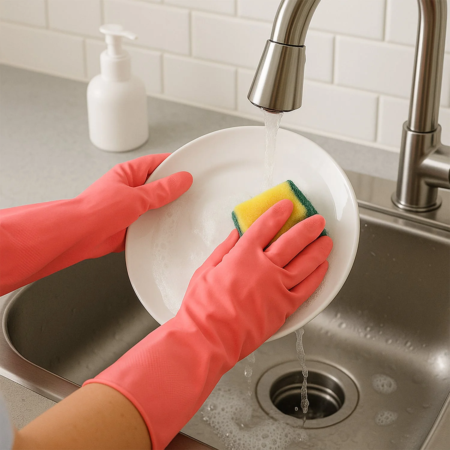Reusable Waterproof Household Cleaning Gloves (45gm / 1 Pair) - Image 6