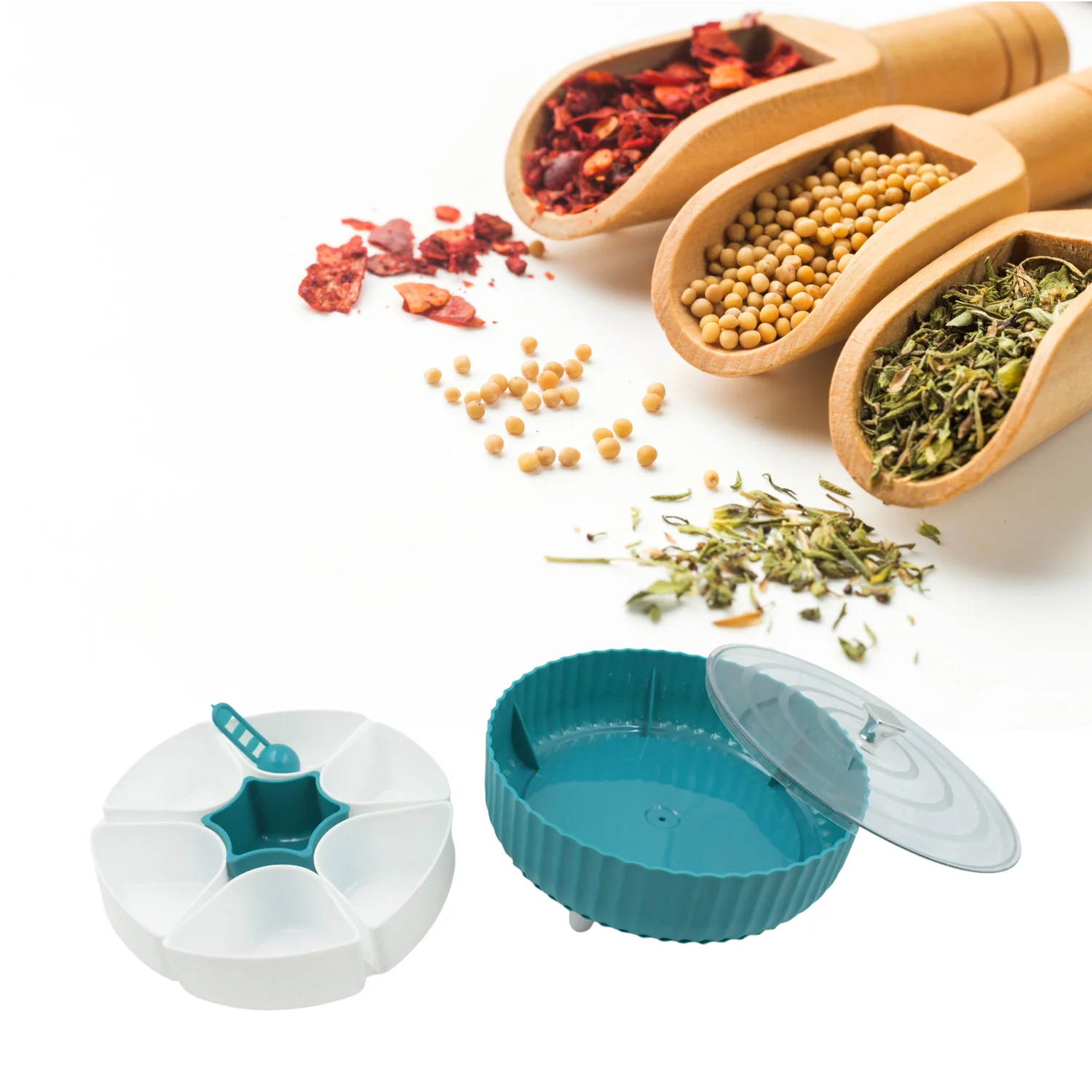 Dry Fruit & Snack Organizer: 360° Revolving Box (7 Compartments, Airtight) - Image 5
