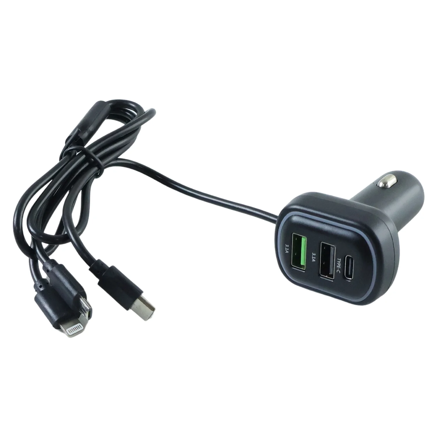 RGB Breathing Light Multi Port Car USB Charger (1 Set, 62 Cm) - Image 4