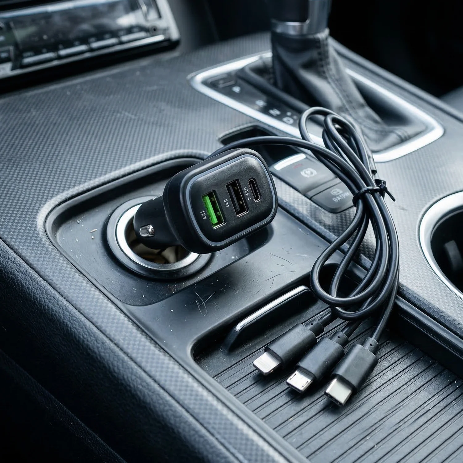 RGB Breathing Light Multi Port Car USB Charger (1 Set, 62 Cm) - Image 5