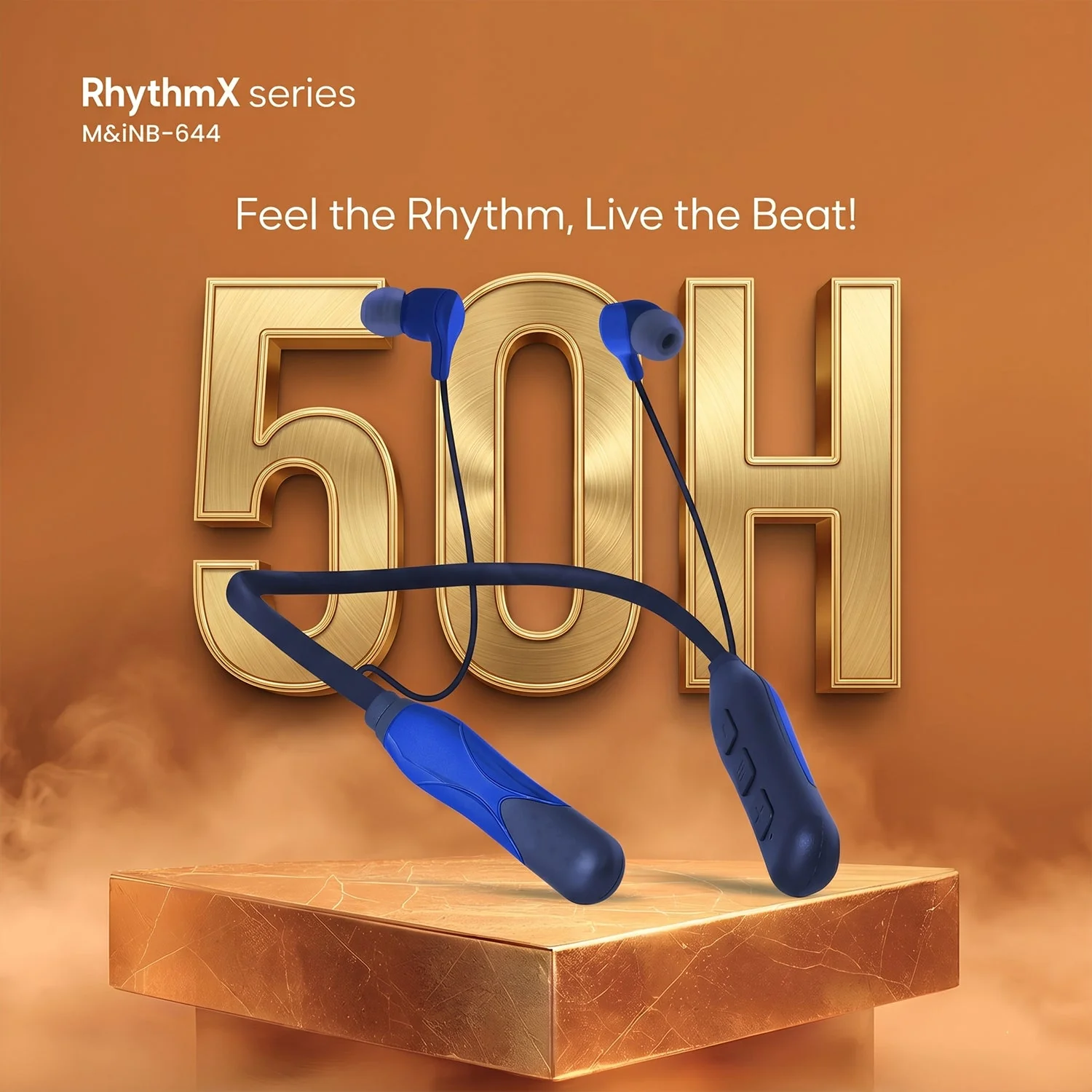 RhythmX Series Wireless Stereo Bass Neckband Earphones, Neck band (1 Pc) - Image 6