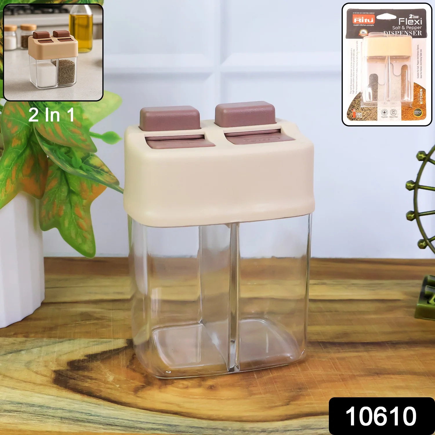 Ritu Premium 2-in-1 Salt and Pepper Dispenser - Image 2