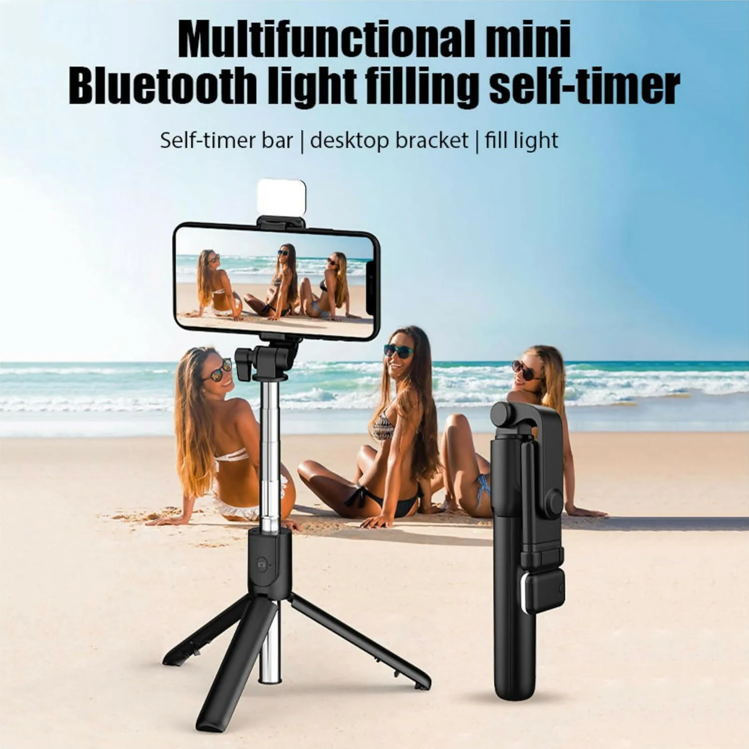 RLS 3-in-1 Selfie Stick Tripod with Detachable Wireless Remote & LED Fill Light for Smartphones – Extendable Portable Selfie Stick Stand with Adjustable Phone Holder for Selfies, Vlogging, Video Calls & Travel - Image 8