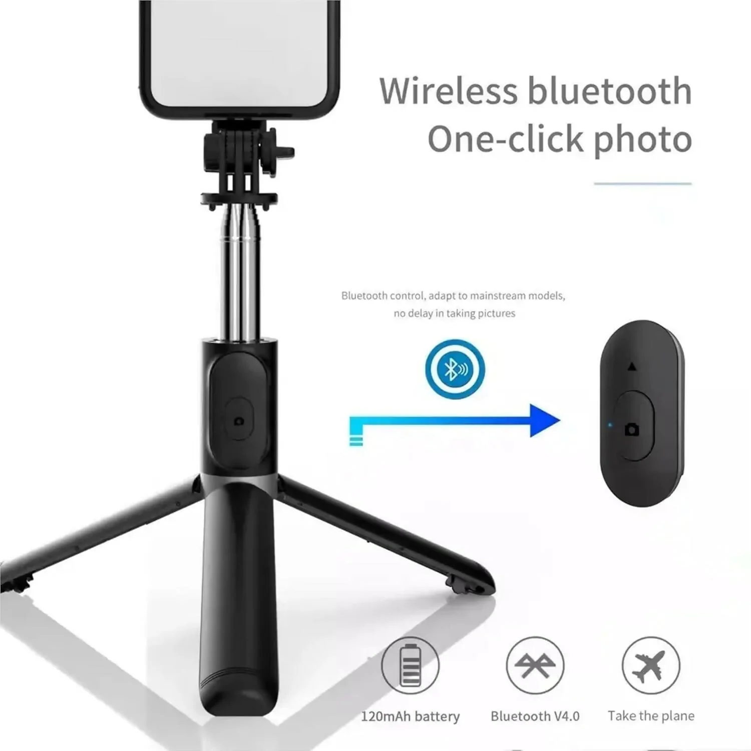 RLS 3-in-1 Selfie Stick Tripod with Detachable Wireless Remote & LED Fill Light for Smartphones – Extendable Portable Selfie Stick Stand with Adjustable Phone Holder for Selfies, Vlogging, Video Calls & Travel - Image 9