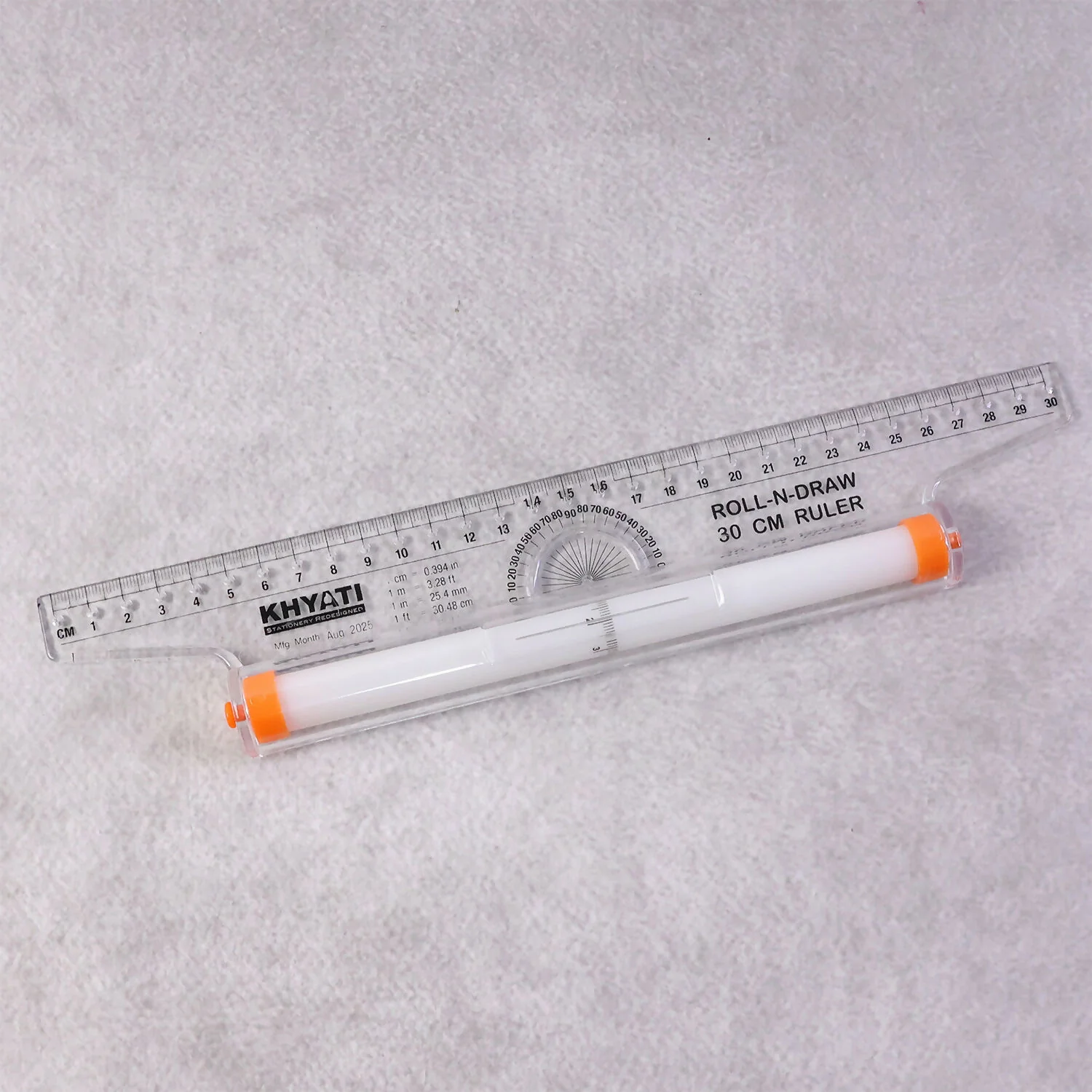 Roll-N-Draw Precision Ruler with Rolling Guide for Drawing & Drafting (30Cm) - Image 4