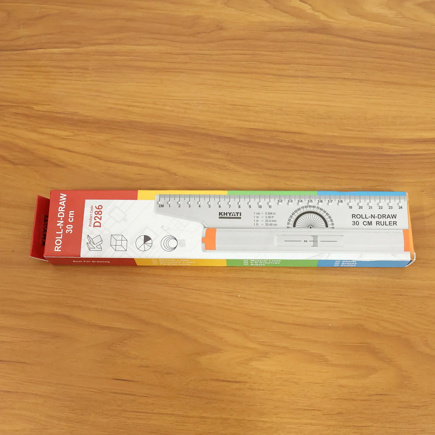 Roll-N-Draw Precision Ruler with Rolling Guide for Drawing & Drafting (30Cm) - Image 7