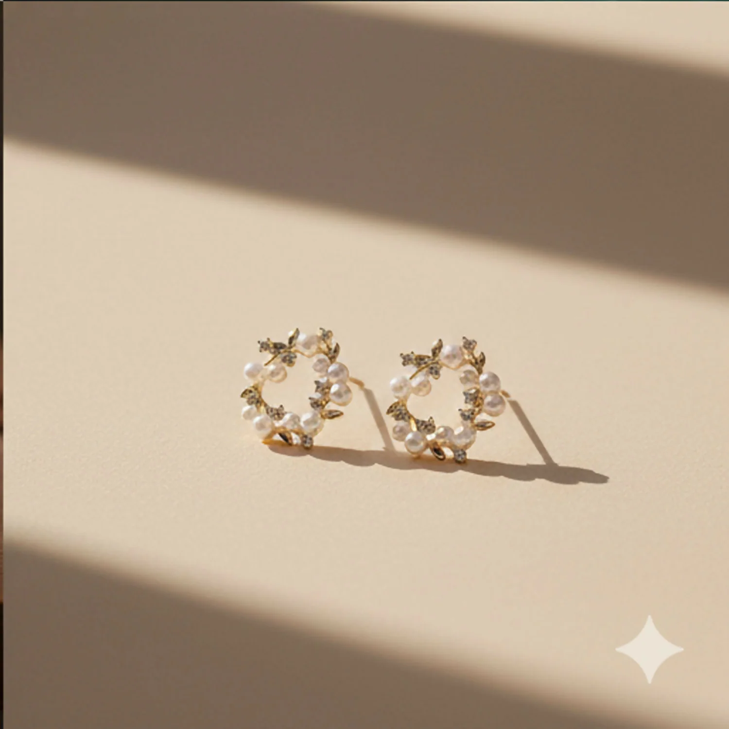 Romantic Golden Vine Pearl Studs – Timeless Floral Circle Earrings for Party Wear - Image 4