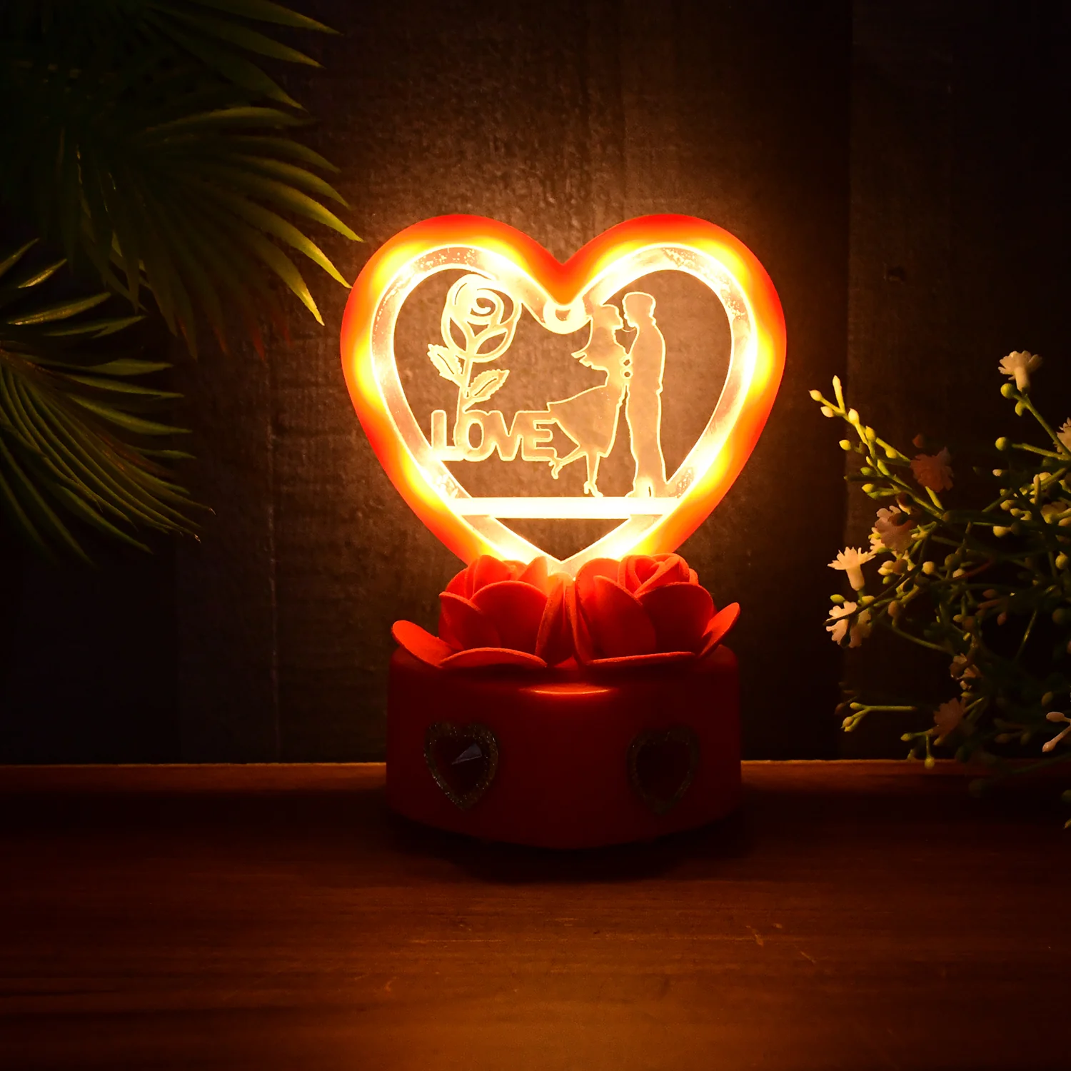 Heart-Shaped Love Couple Decorative Showpiece (1 Pc) - Image 7