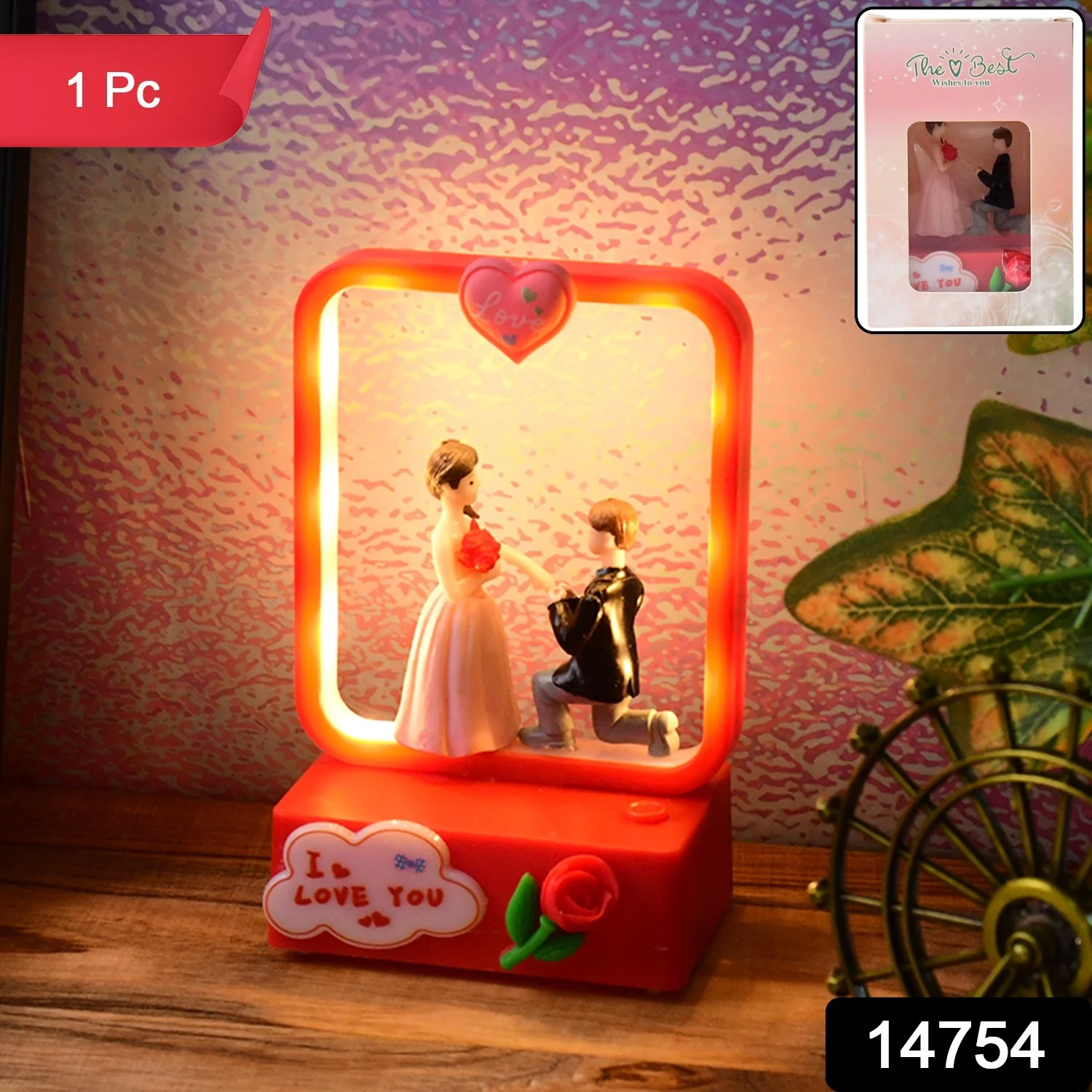 Romantic LED Love Couple Decorative Night Lamp Showpiece (1 Pc) - Image 2