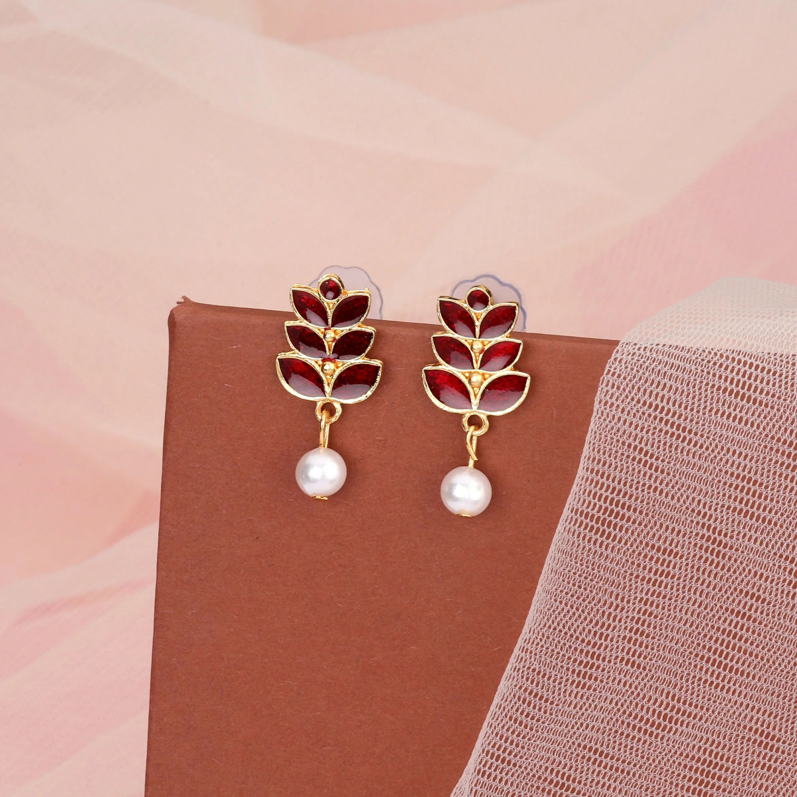 Romantic Rose Gold Ruby Red Crystal Heart Choker Set - Image 4