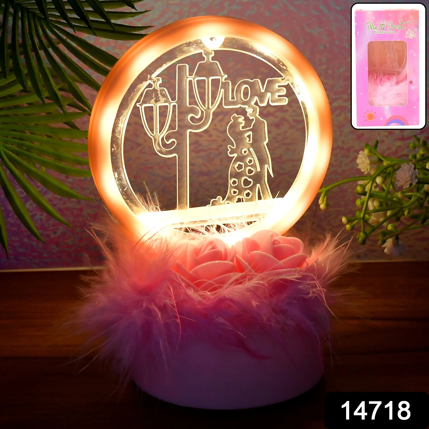 Romantic Round Love Couple Decorative Showpiece (1 Pc) - Image 2