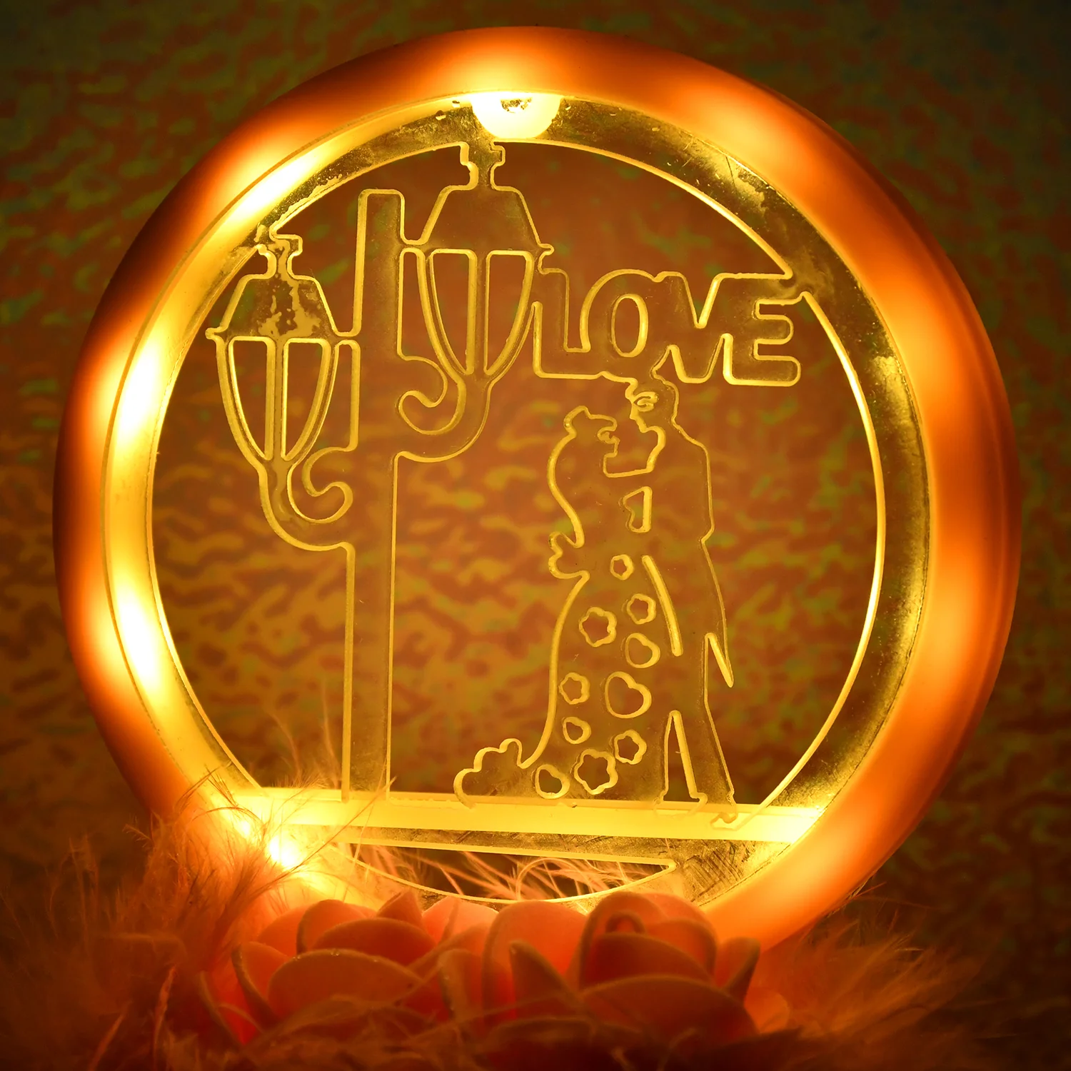 Romantic Round Love Couple Decorative Showpiece (1 Pc) - Image 6