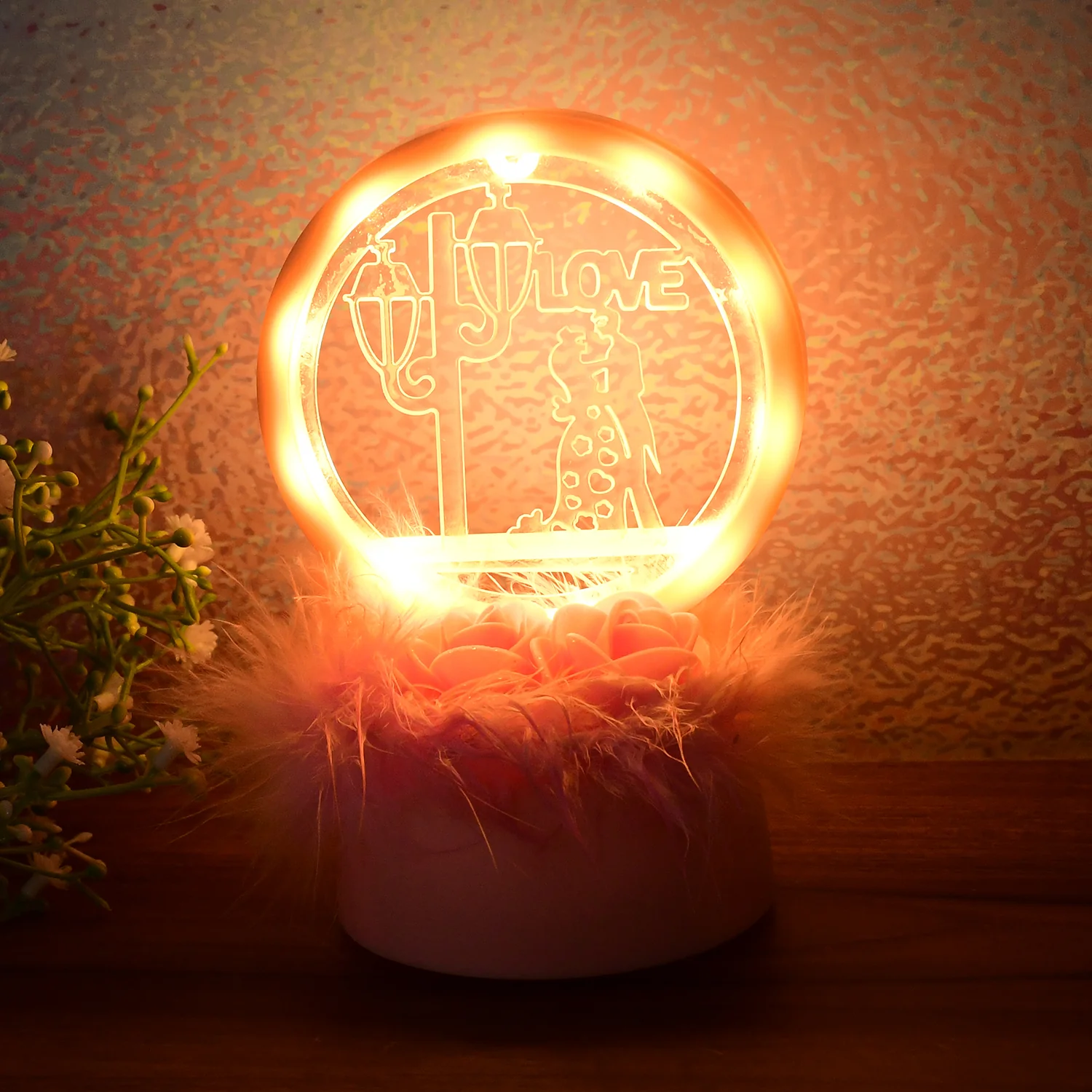 Romantic Round Love Couple Decorative Showpiece (1 Pc) - Image 7
