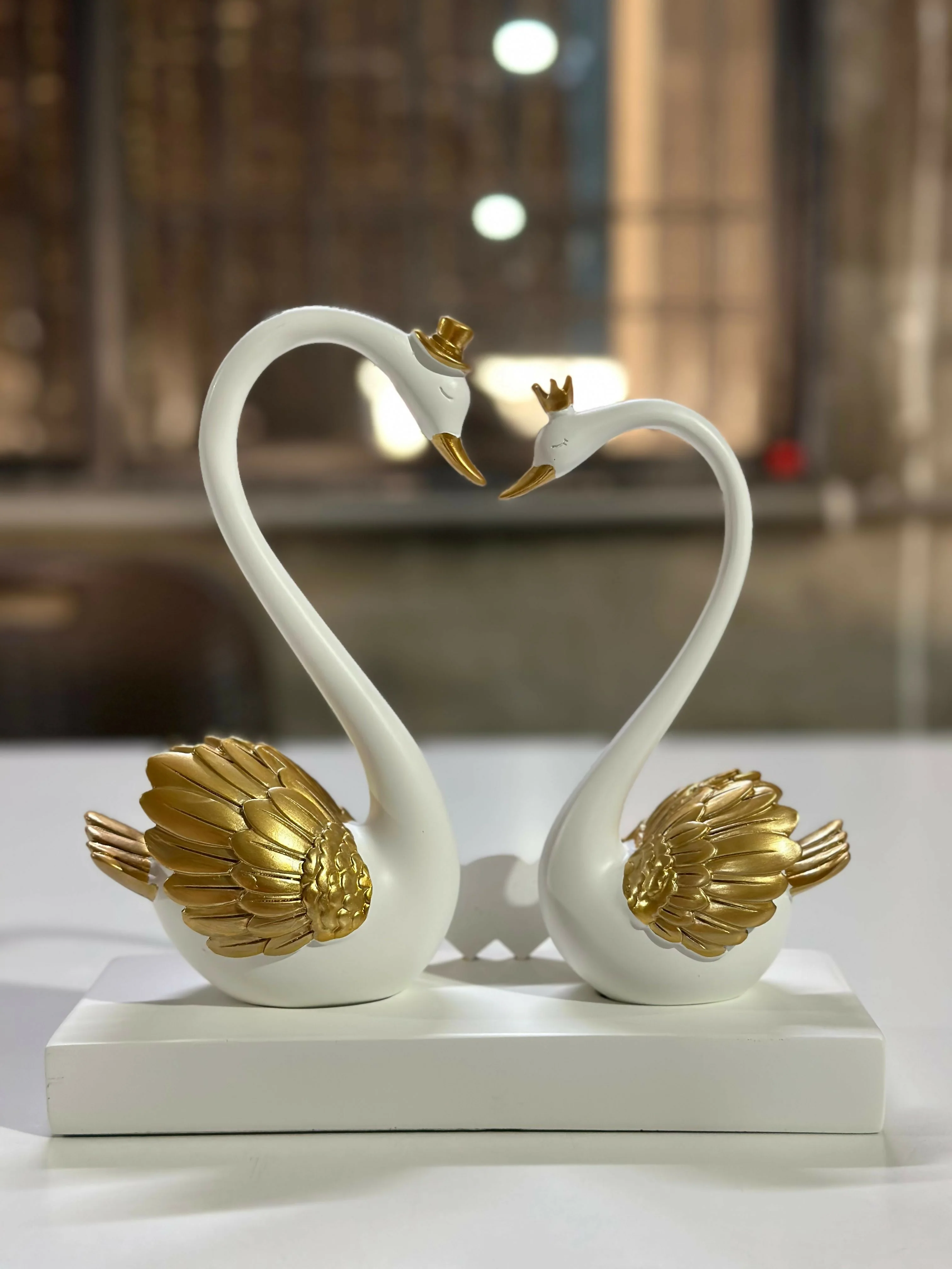 Romantic Swan Couple Showpiece with Love Plaque Home Decor (Color may vary) - Image 10