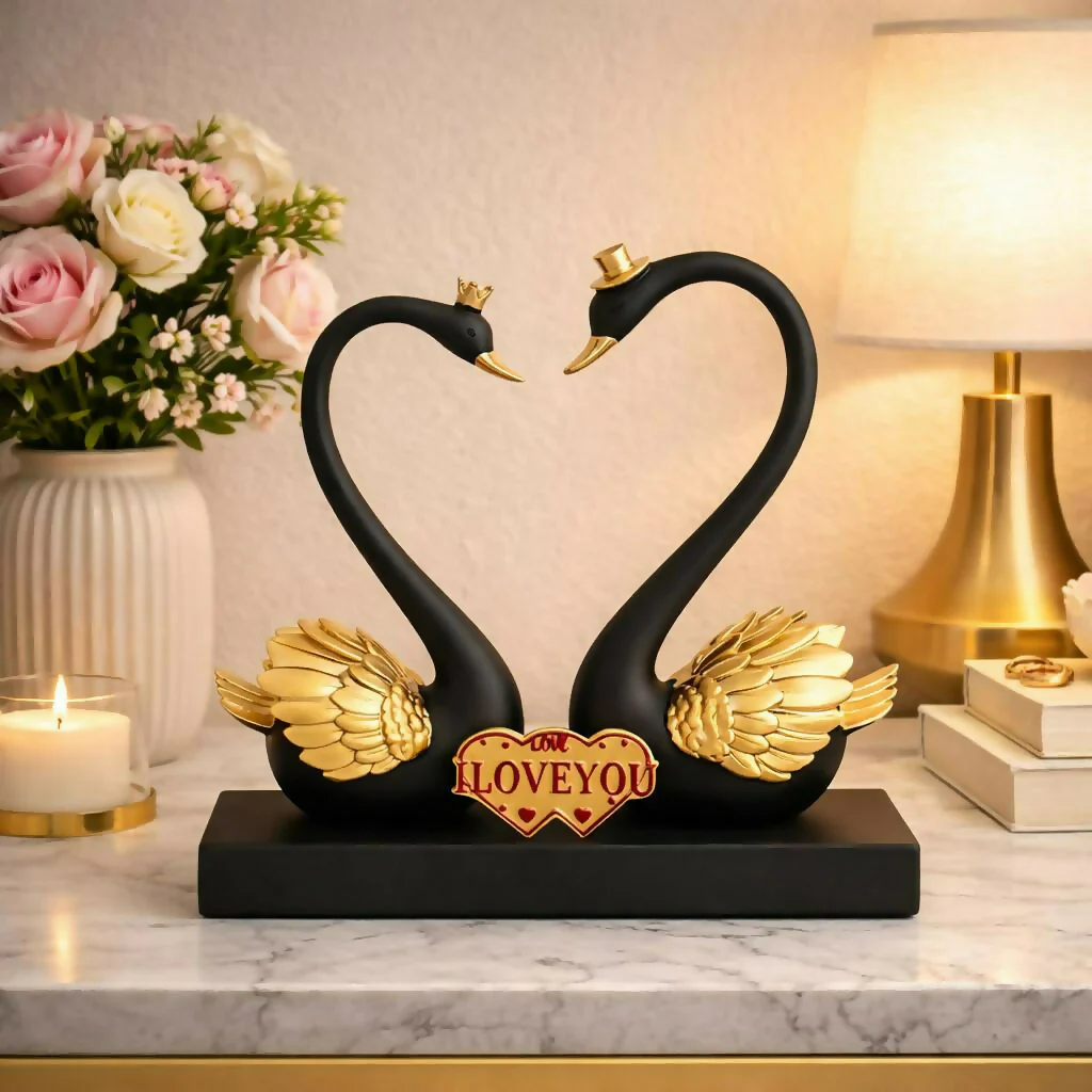 Romantic Swan Couple Showpiece with Love Plaque Home Decor (Color may vary) - Image 4