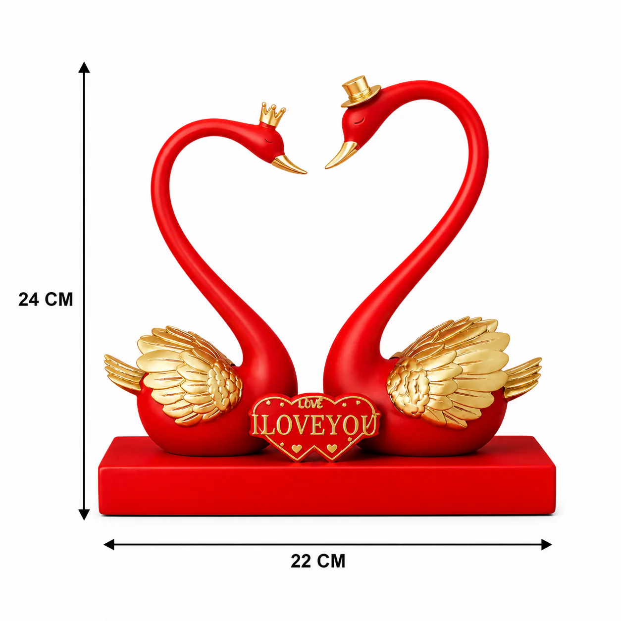 Romantic Swan Couple Showpiece with Love Plaque Home Decor (Color may vary) - Image 8