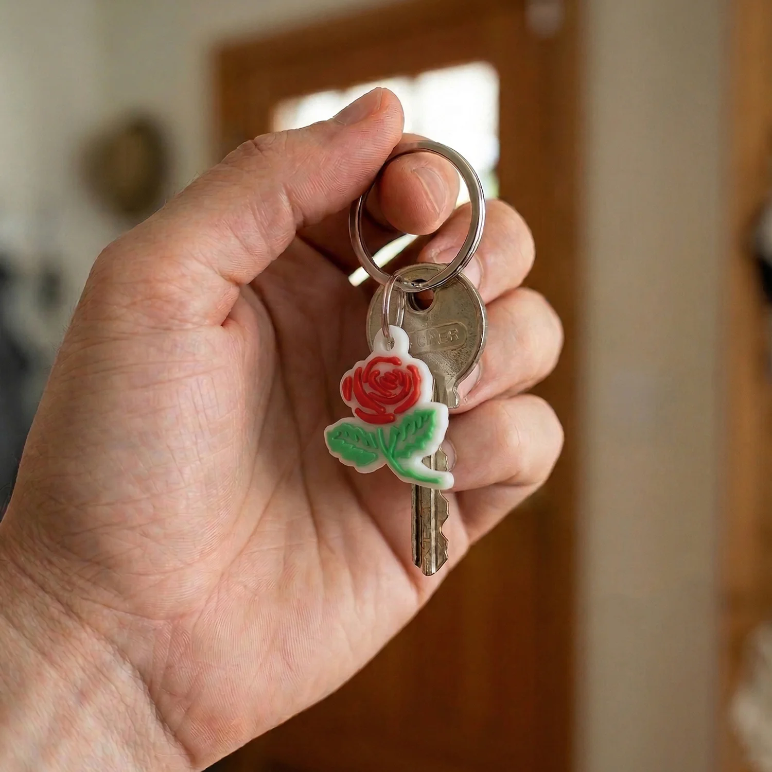 Rose Flower Design Bag Charm Keychain Set (10 Pc) - Image 3