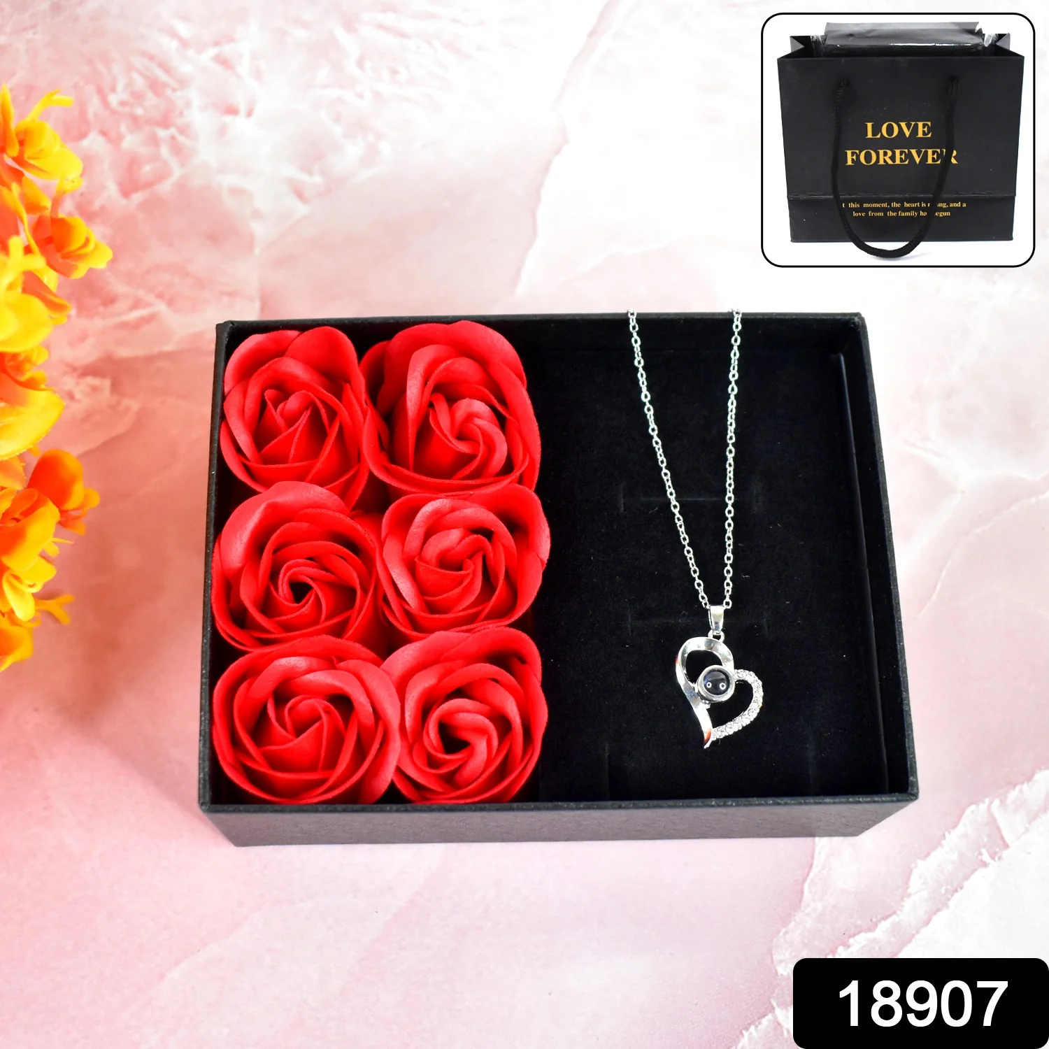 Rose Flower Gift Box, Handmade Eternal Rose I Love You Necklace, Valentine's Day - Image 2