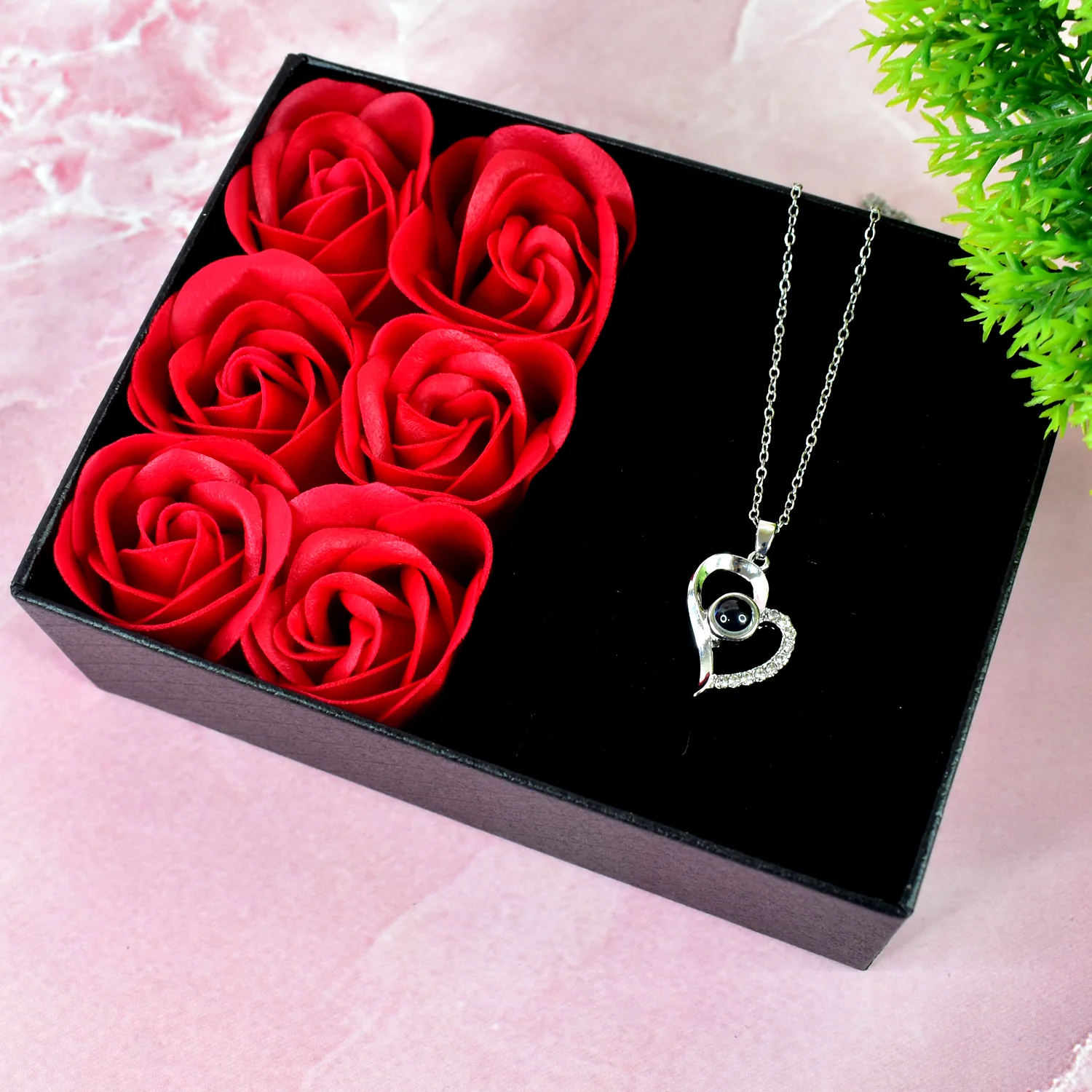 Rose Flower Gift Box, Handmade Eternal Rose I Love You Necklace, Valentine's Day - Image 3