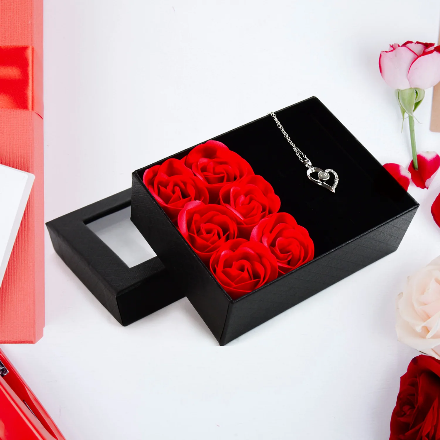 Rose Flower Gift Box, Handmade Eternal Rose I Love You Necklace, Valentine's Day - Image 9