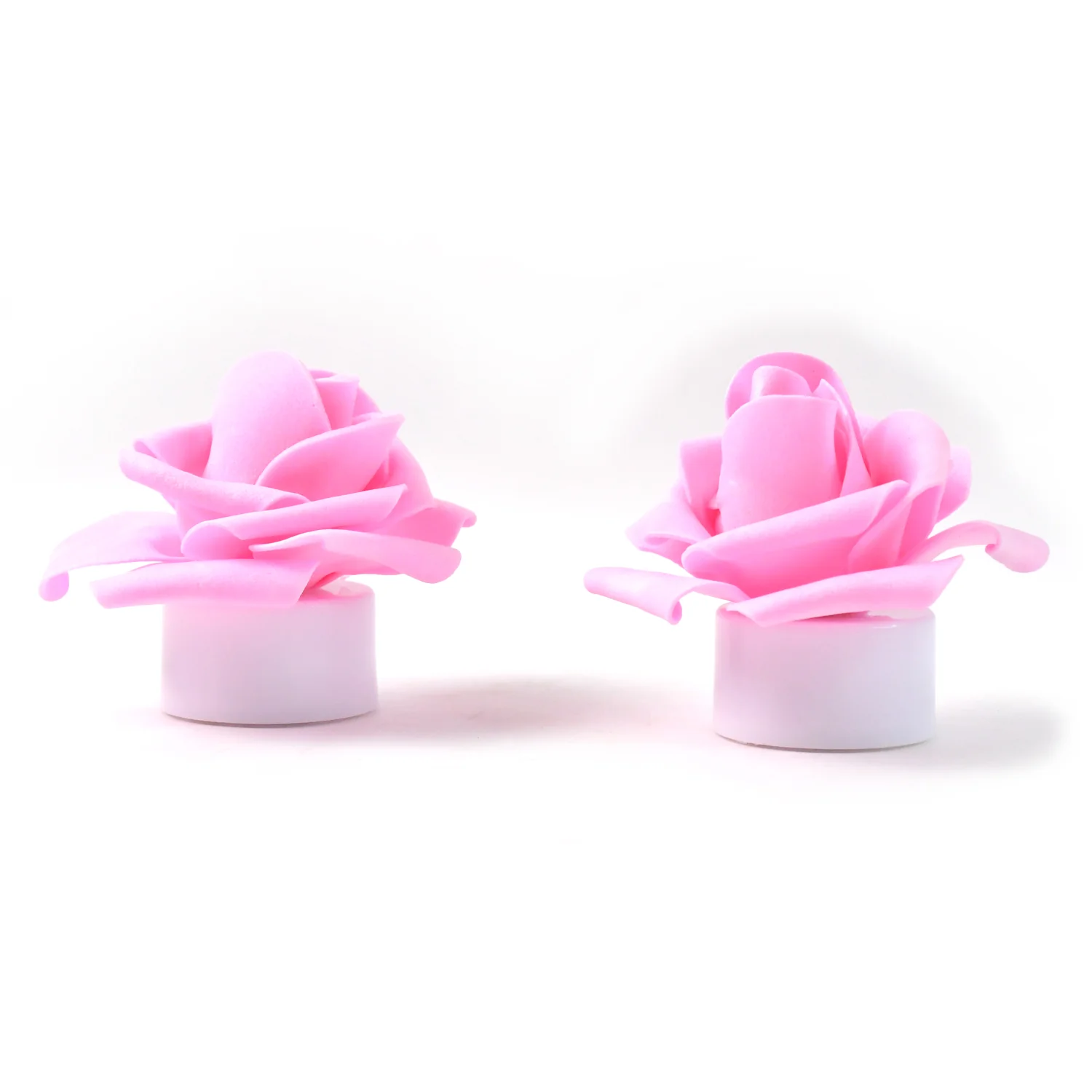 Rose Flower Shaped LED Flickering Tealight Candles (2 Pc) - Image 4