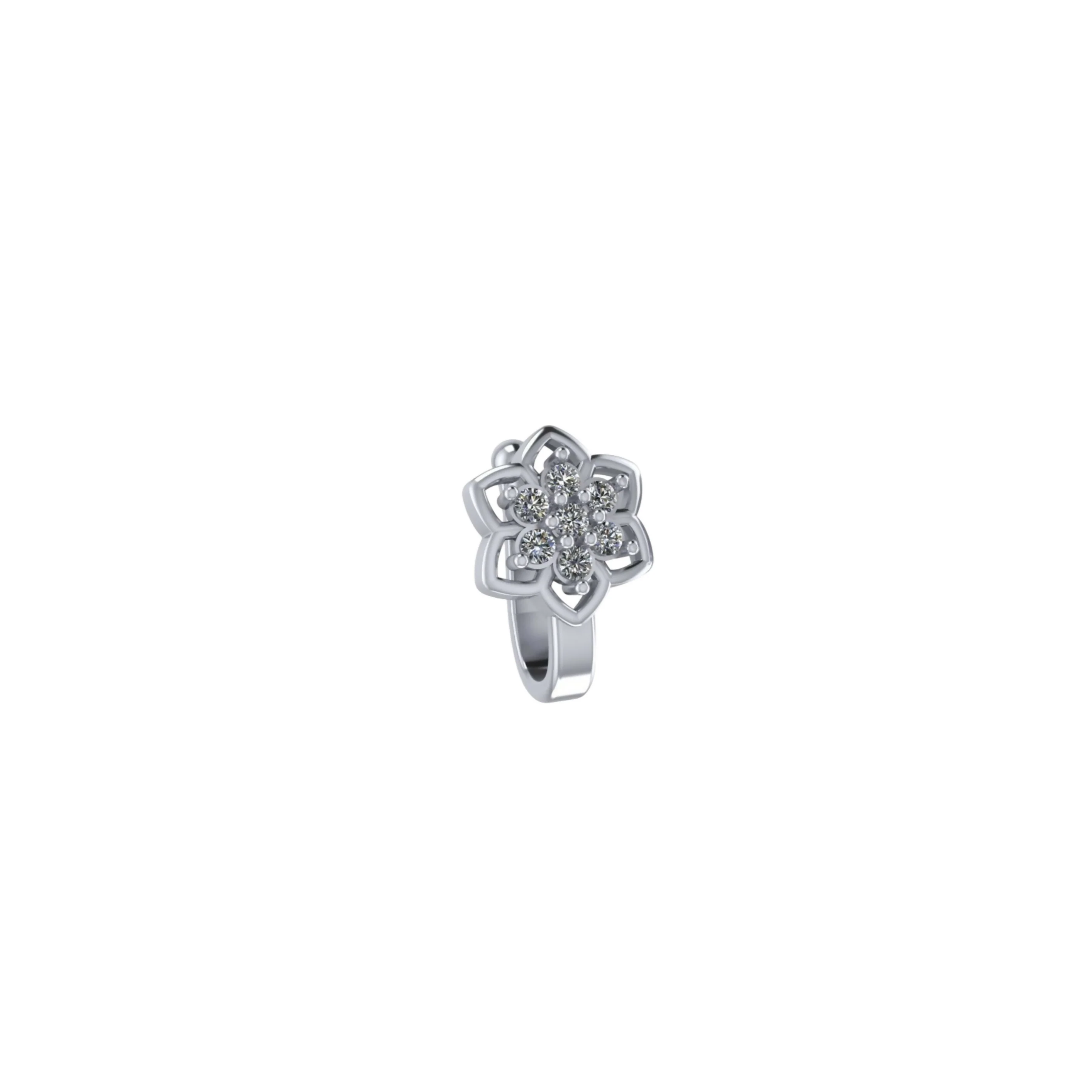 Rose Gold AD Pave Eternity Non-Piercing Nose Clip/Cuff - Image 2