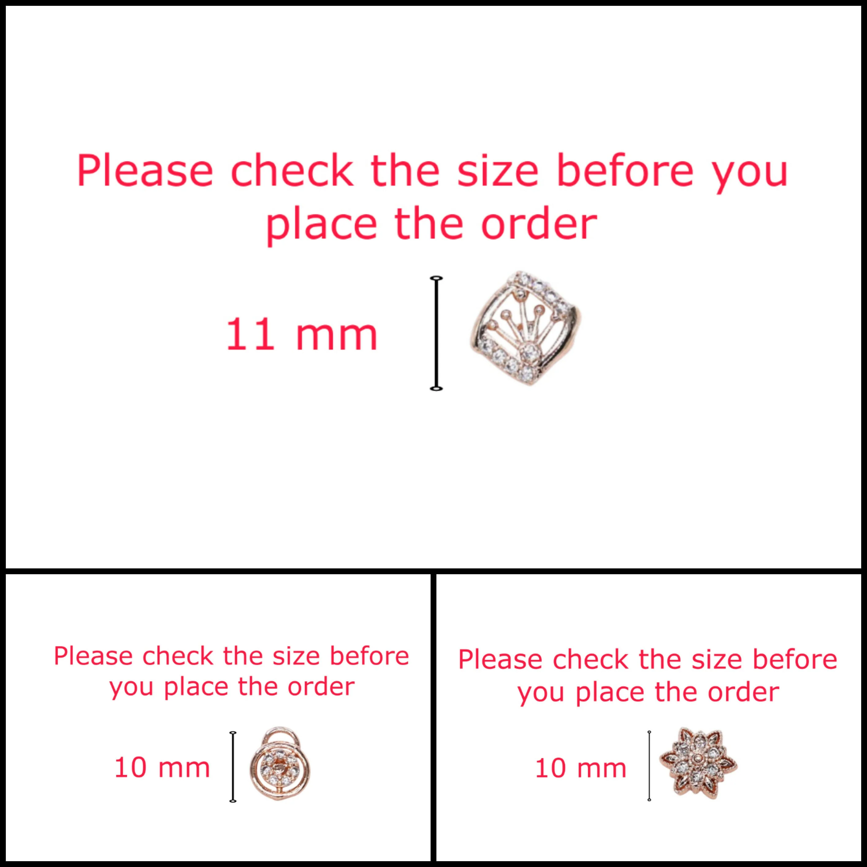 Rose Gold AD Stud Earrings Set | 3 Pair Combo | Diamond Look for women and girls - Image 4