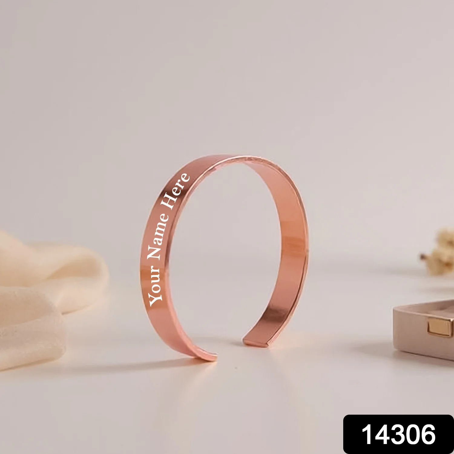 Customized / Personalized Stylish Kada Bracelet (1 Pc / Rose gold Copper) - Image 3