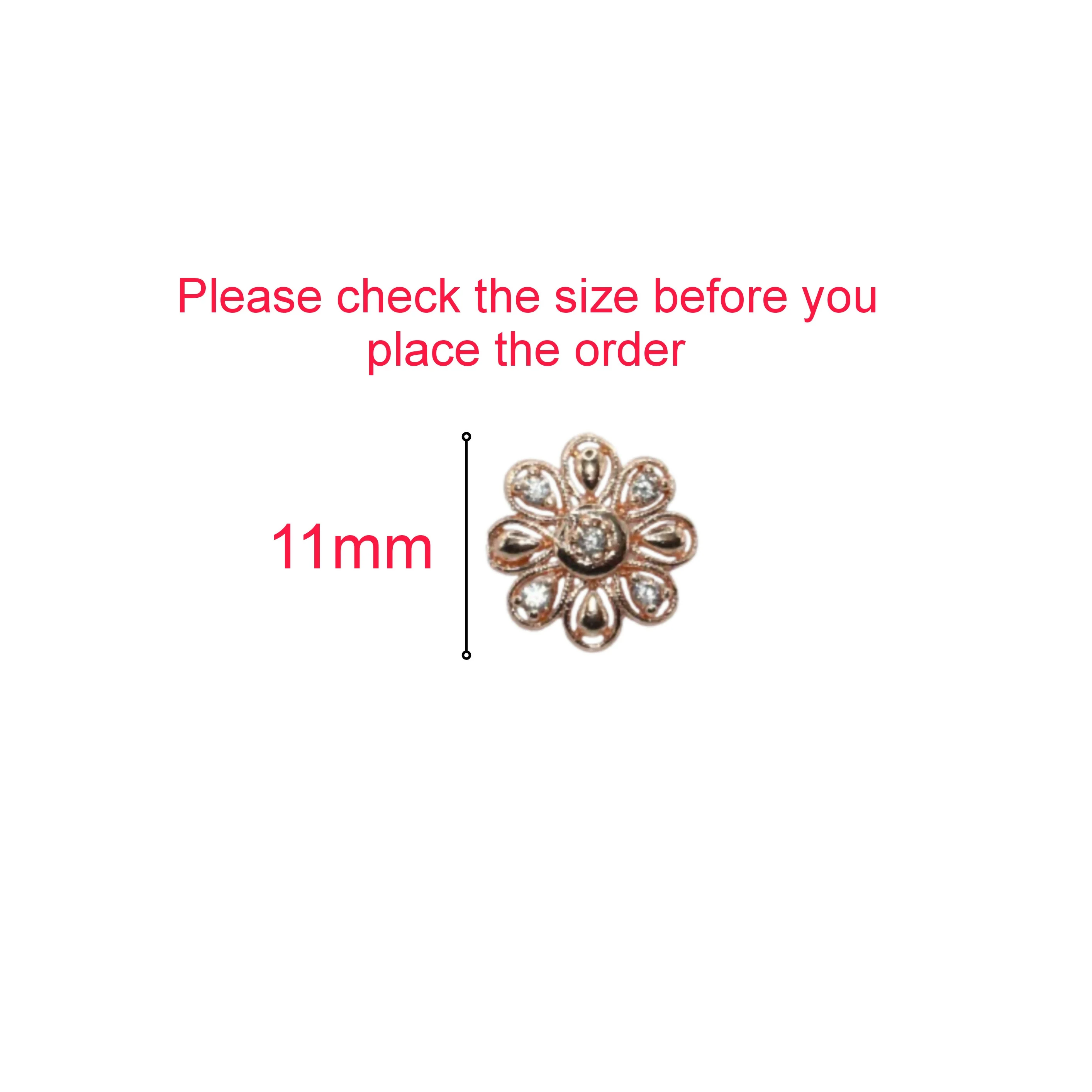 Rose Gold Diamond Flower Stud Earrings for women and girls - Image 4