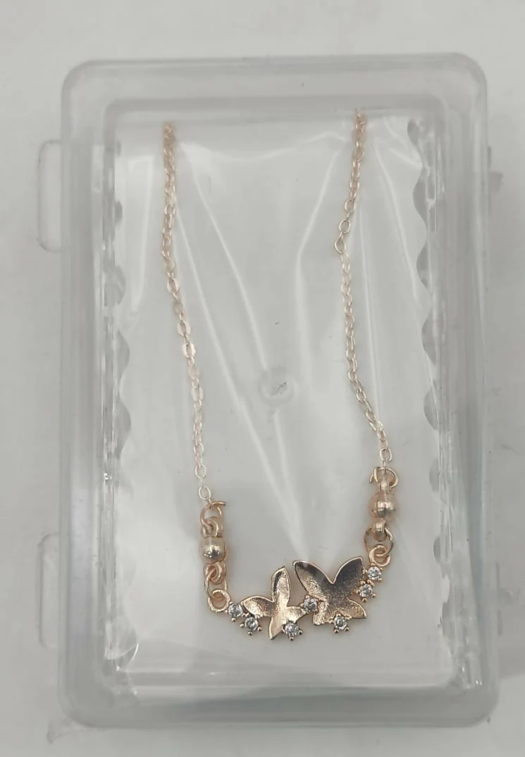 Rose Gold Double Butterfly Necklace | Dainty Zirconia Pendant - Image 5