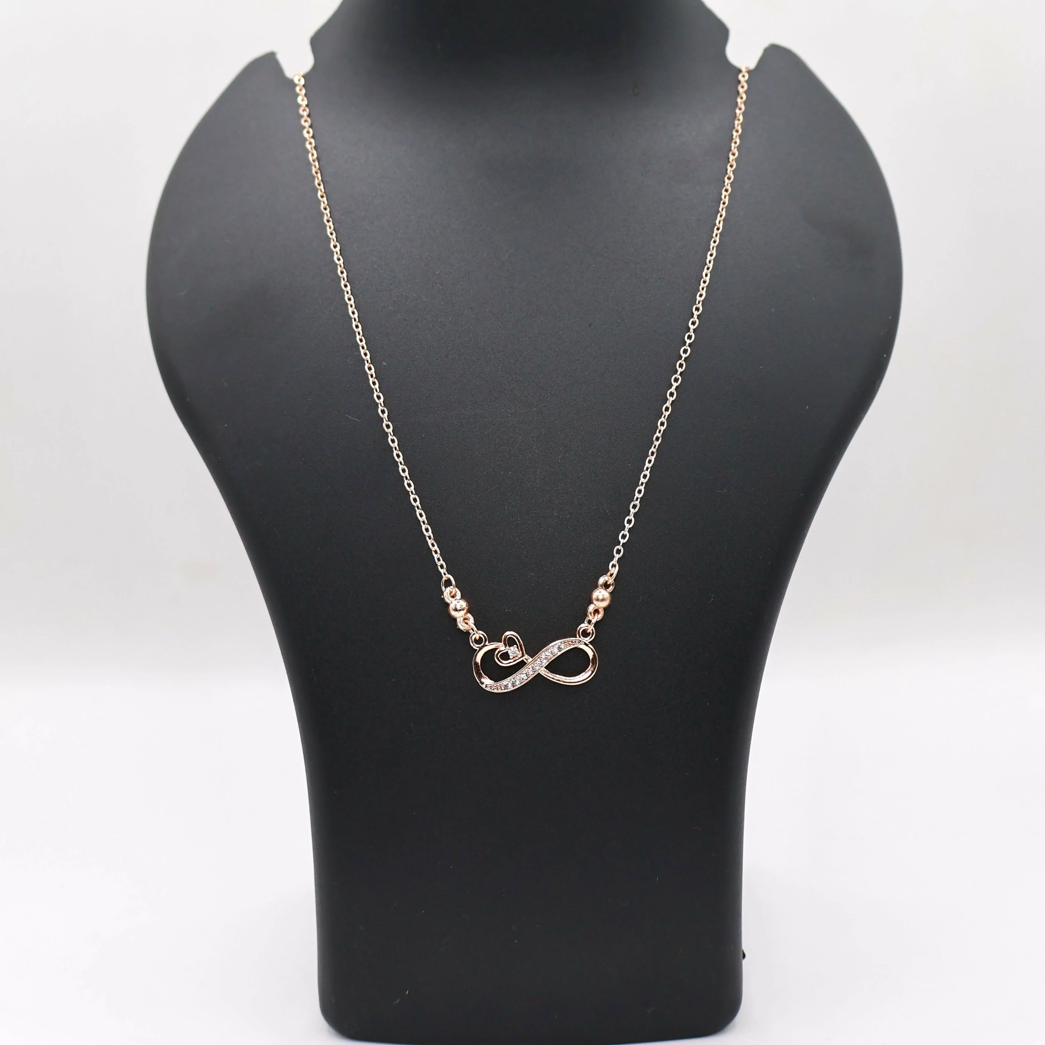 Rose Gold Infinity Heart Necklace with AD For women and girls - Image 4