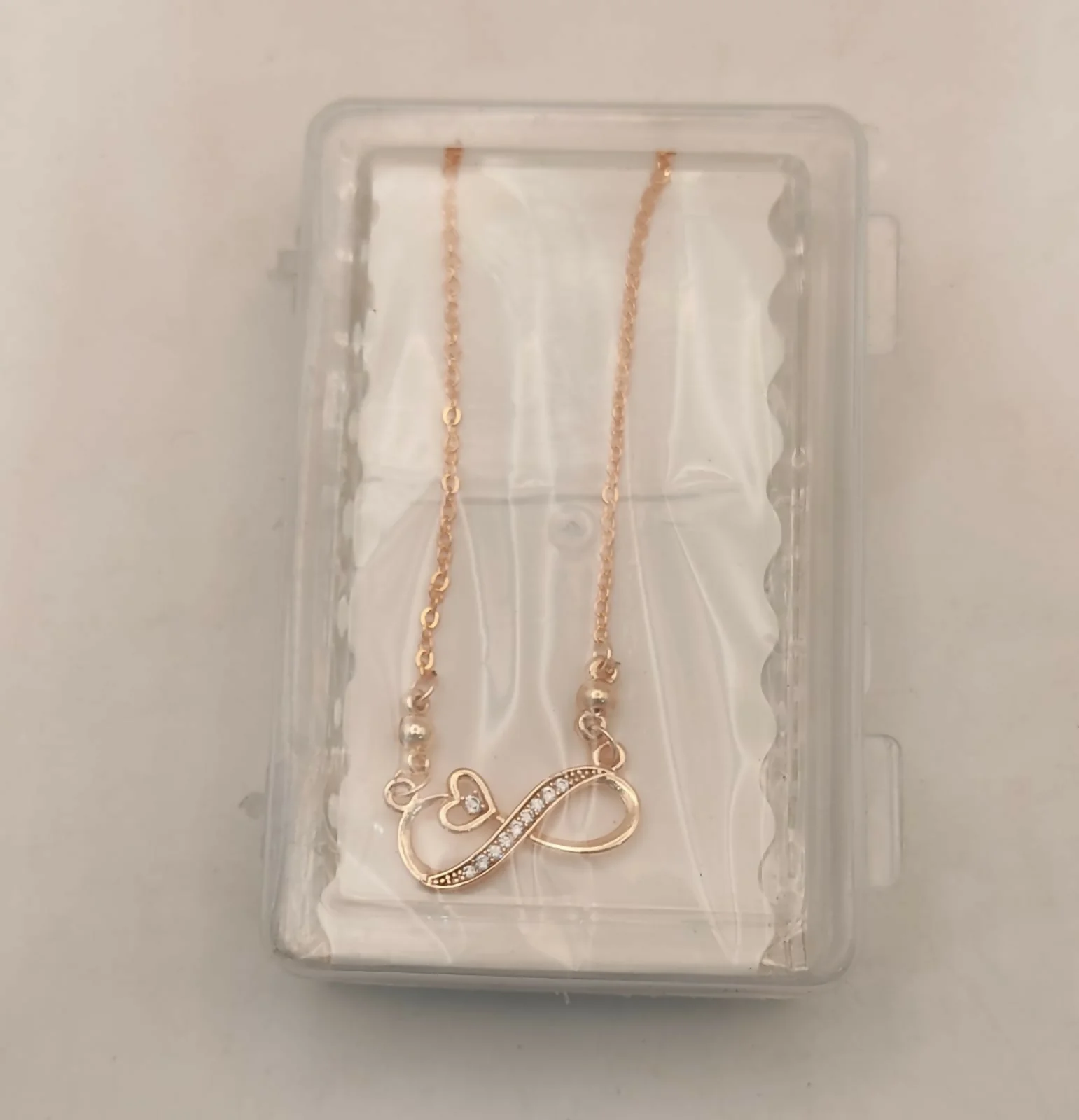 Rose Gold Infinity Heart Necklace with AD For women and girls - Image 5