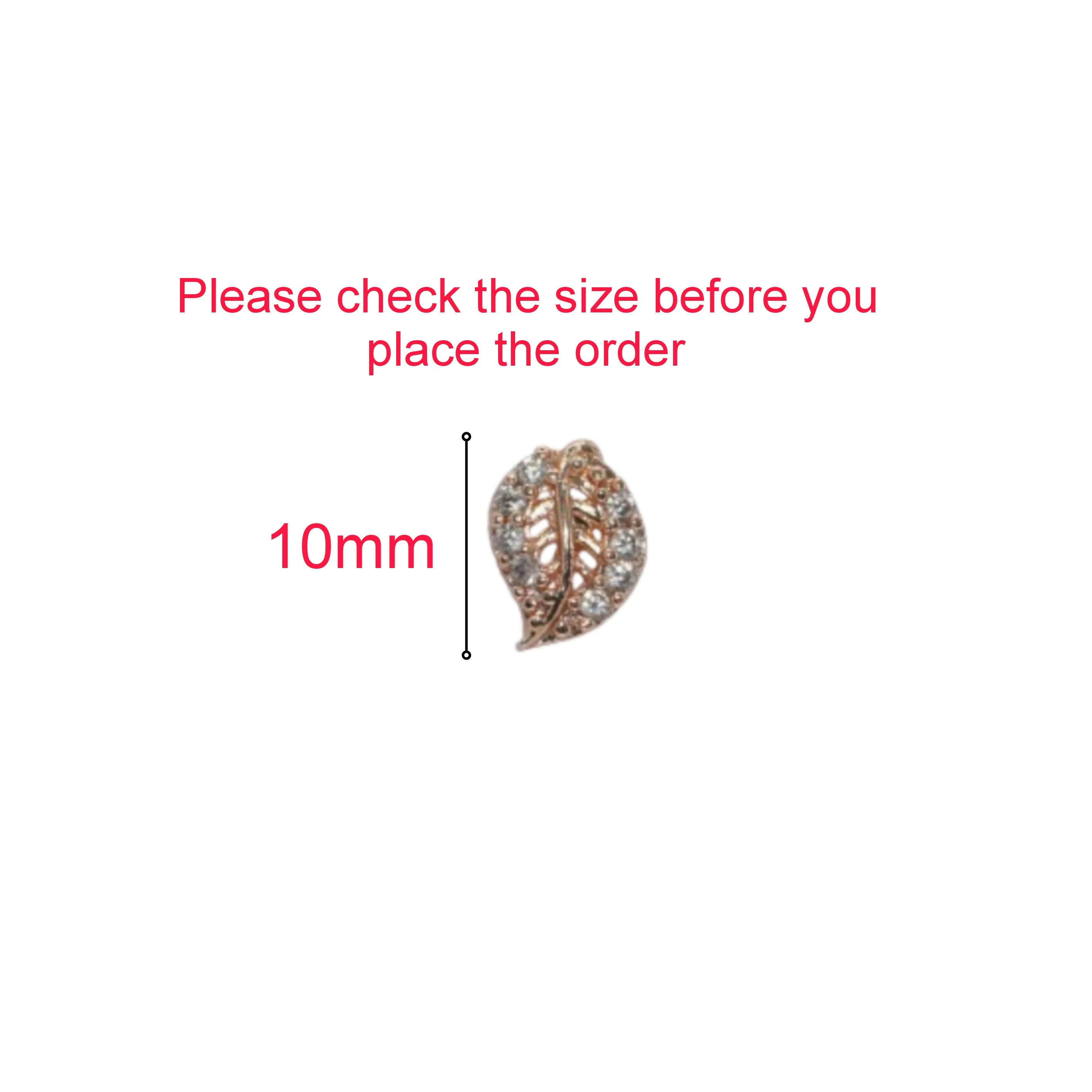 Rose Gold Leaf Stud Earrings with AD for women and girls - Image 4