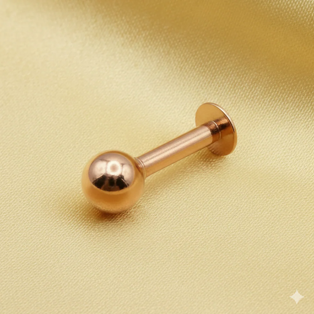 Rose Gold nosepin Stud Flat Back Nosepin Laung Koka Nathni for women and girls - Image 2