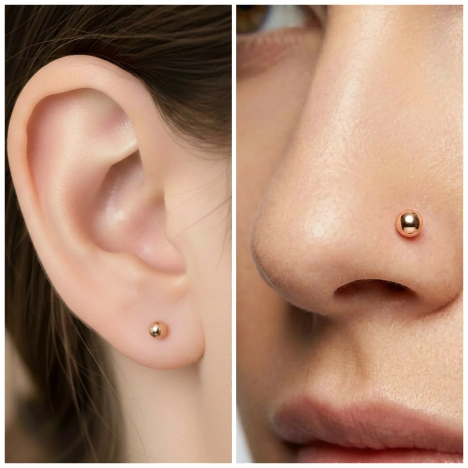 Rose Gold nosepin Stud Flat Back Nosepin Laung Koka Nathni for women and girls - Image 4