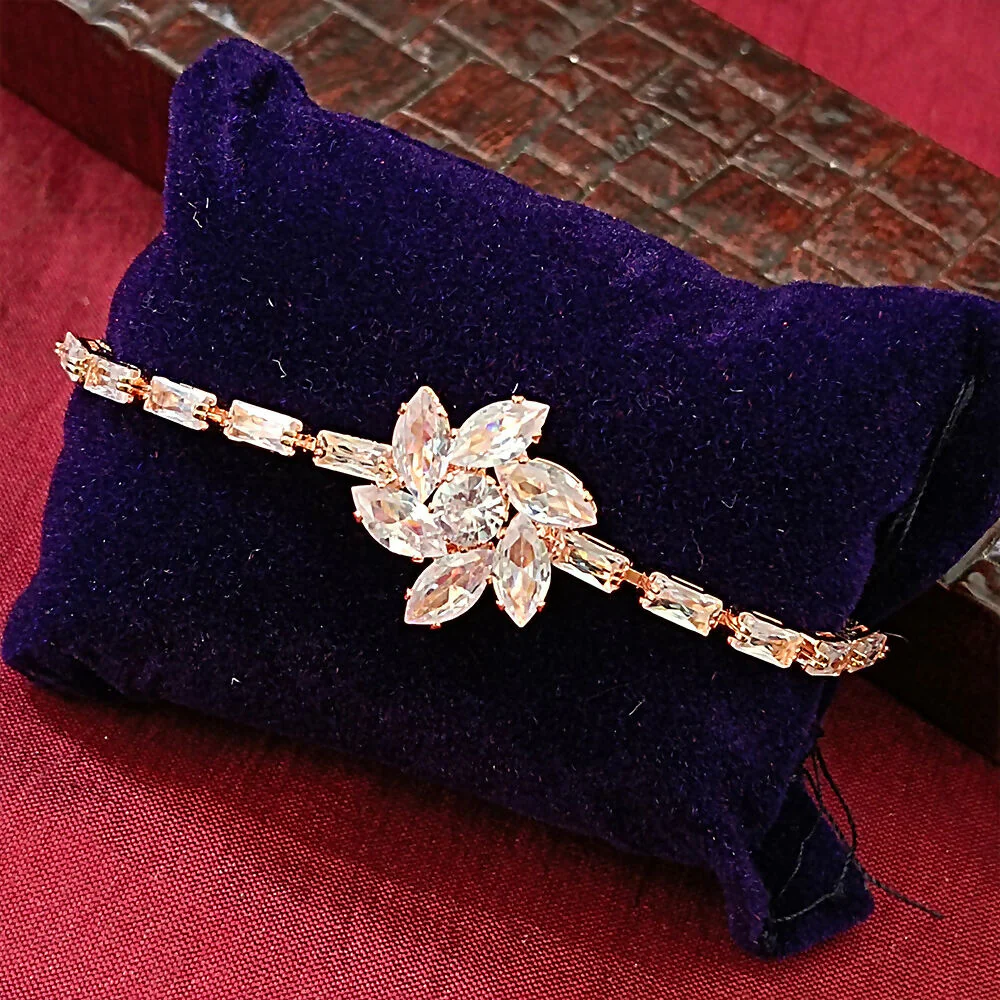 Rose Gold Plated Ad Stone Adjustable Bracelet - Image 2
