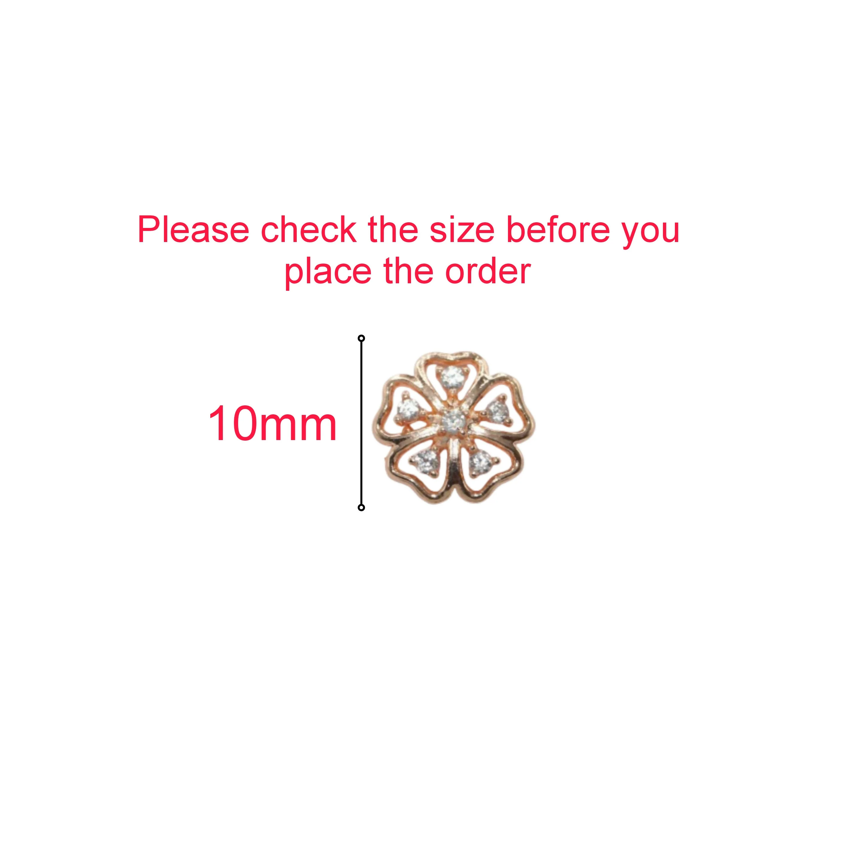 Rose Gold Plated Floral Stud Earrings with AD for women and girls - Image 4
