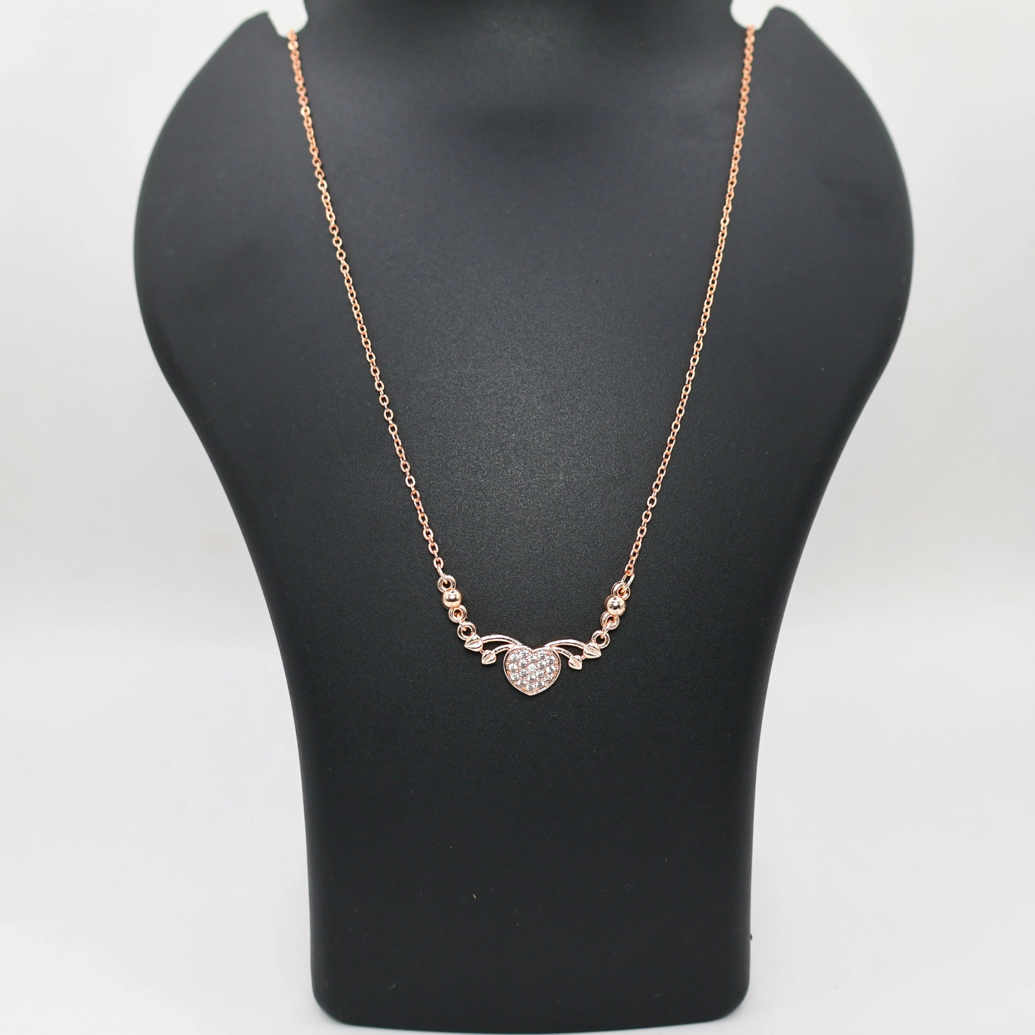Rose Gold Plated Heart & AD Necklace for Women and girls - Image 4