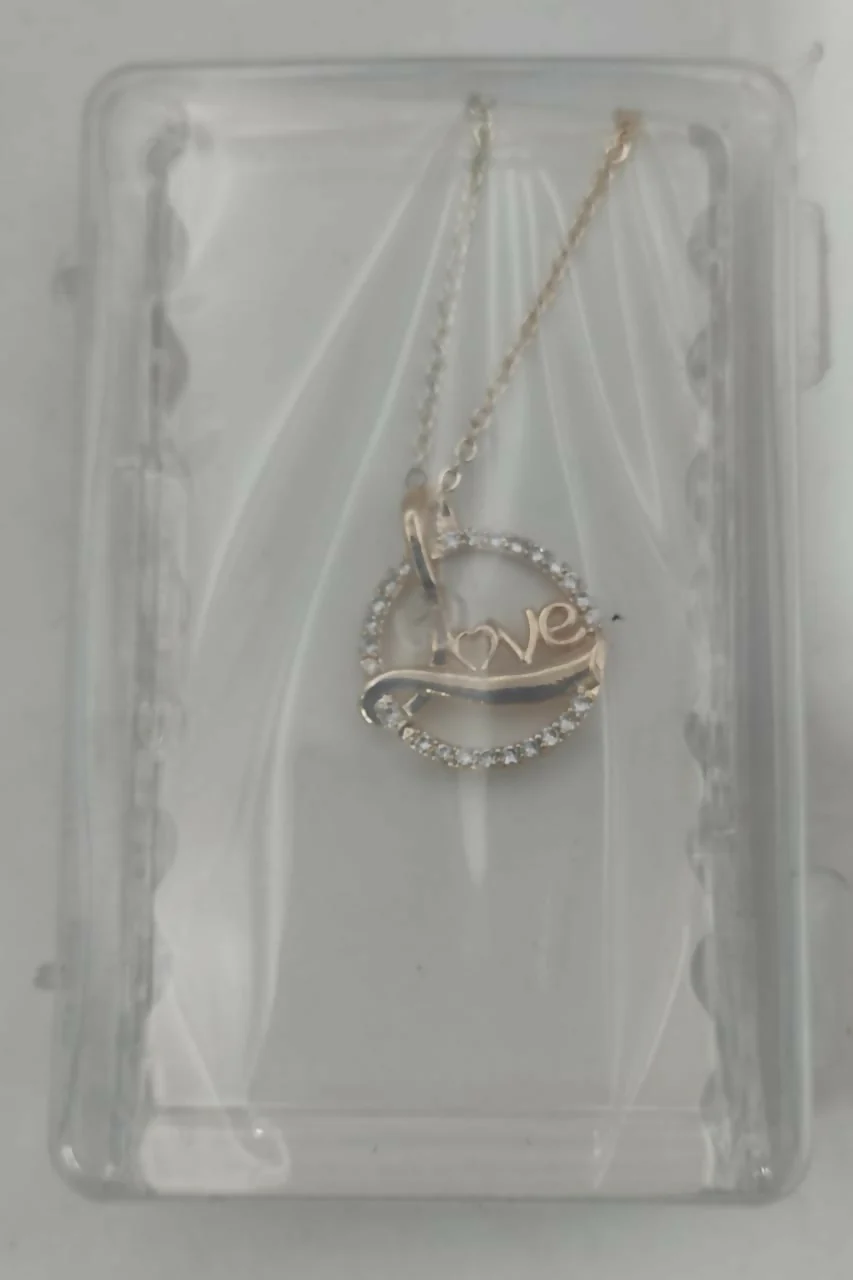 Rose Gold Plated Love Circle Necklace AD Pendant - Image 5