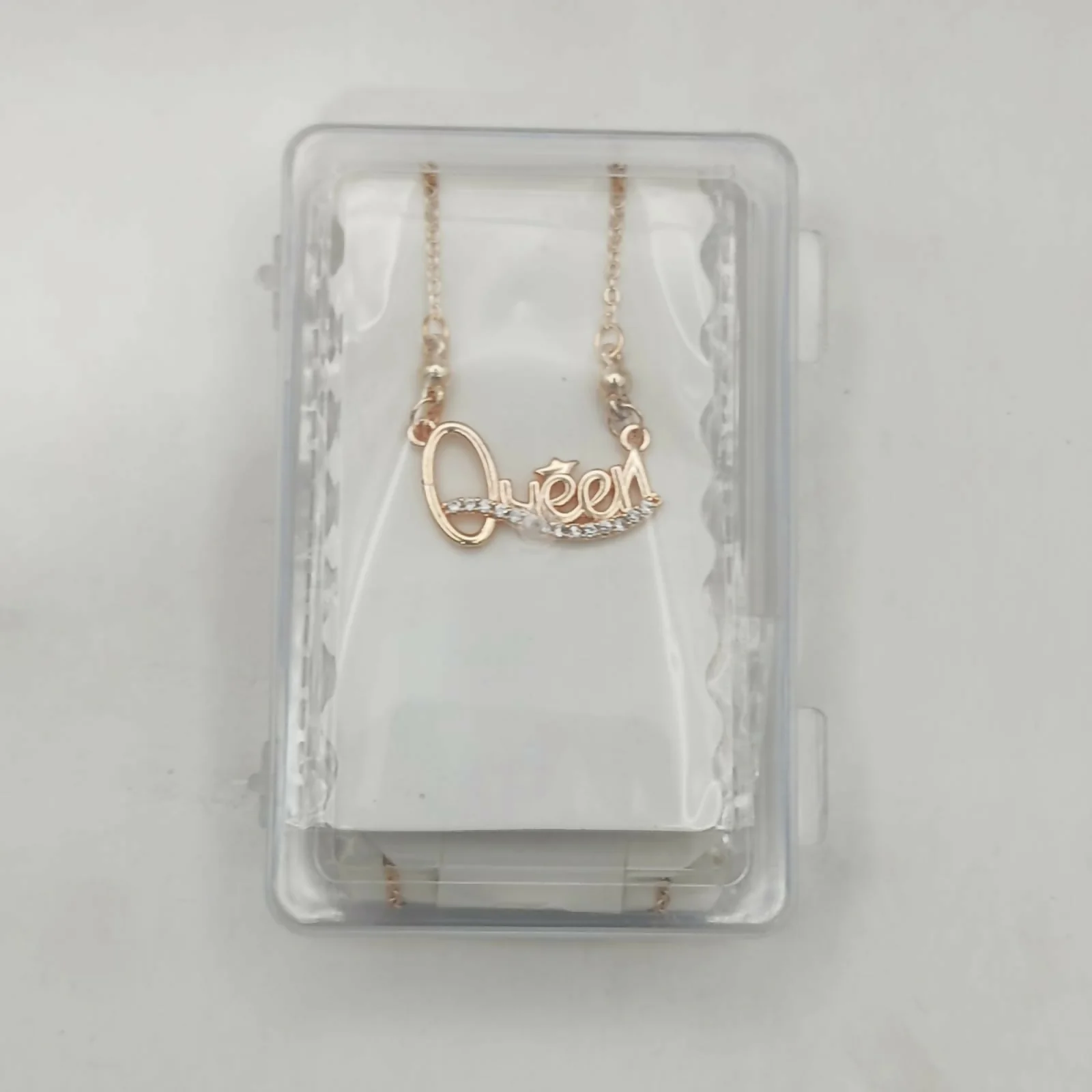 Rose Gold plated Queen Script Pendant Necklace with AD For women and girls - Image 4