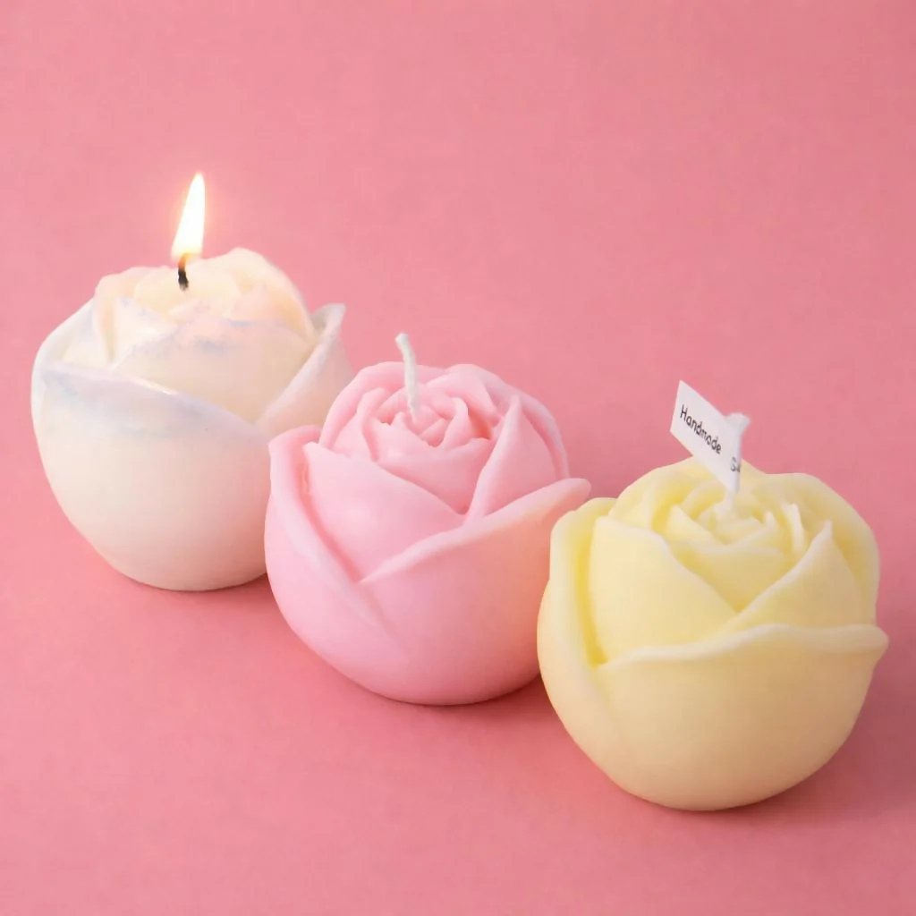 Rose Shape Scented Candle Single Piece Decorative Candle(Any color) - Image 2